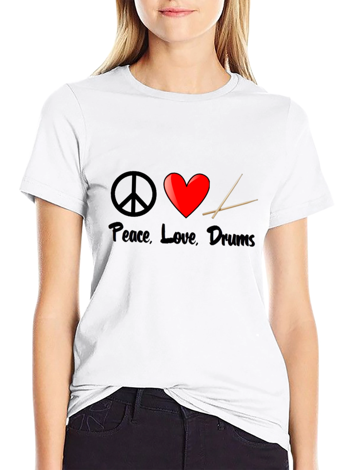 Peace Love Drums Graphic T-Shirt