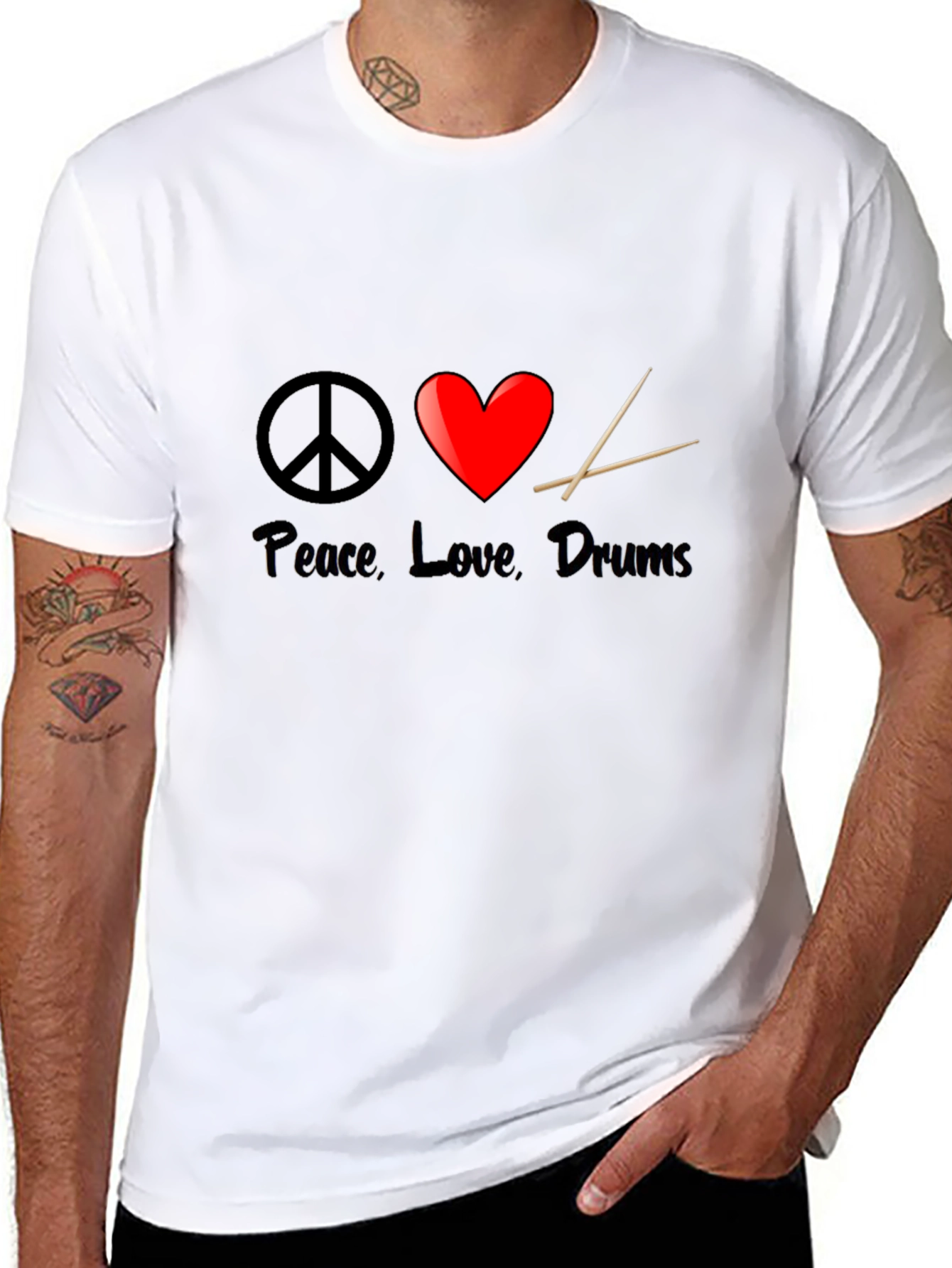 Peace Love Drums Graphic T-Shirt