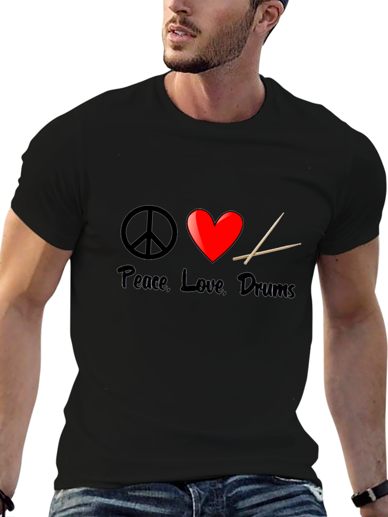 Peace Love Drums Graphic T-Shirt