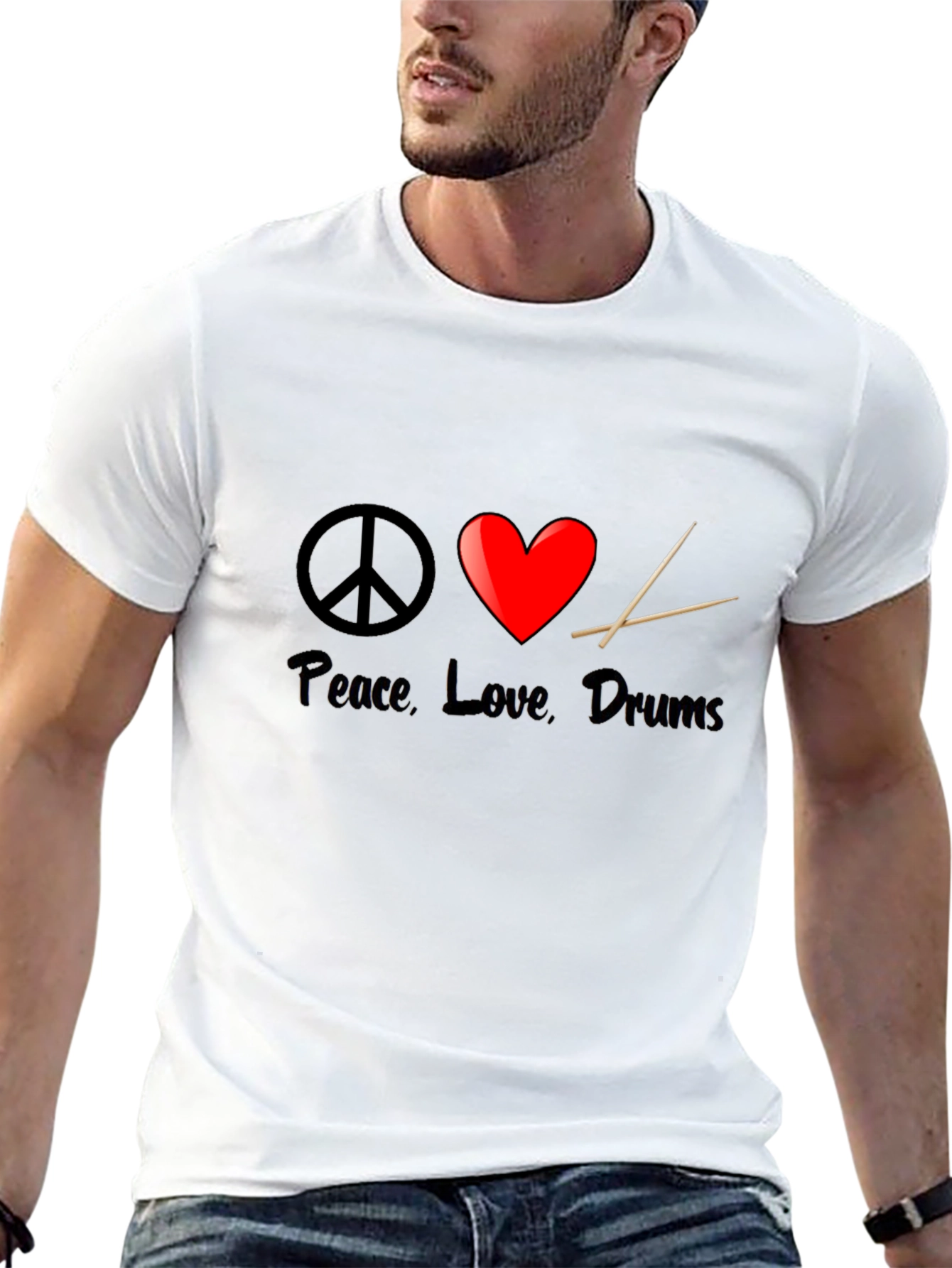 Peace Love Drums Graphic T-Shirt