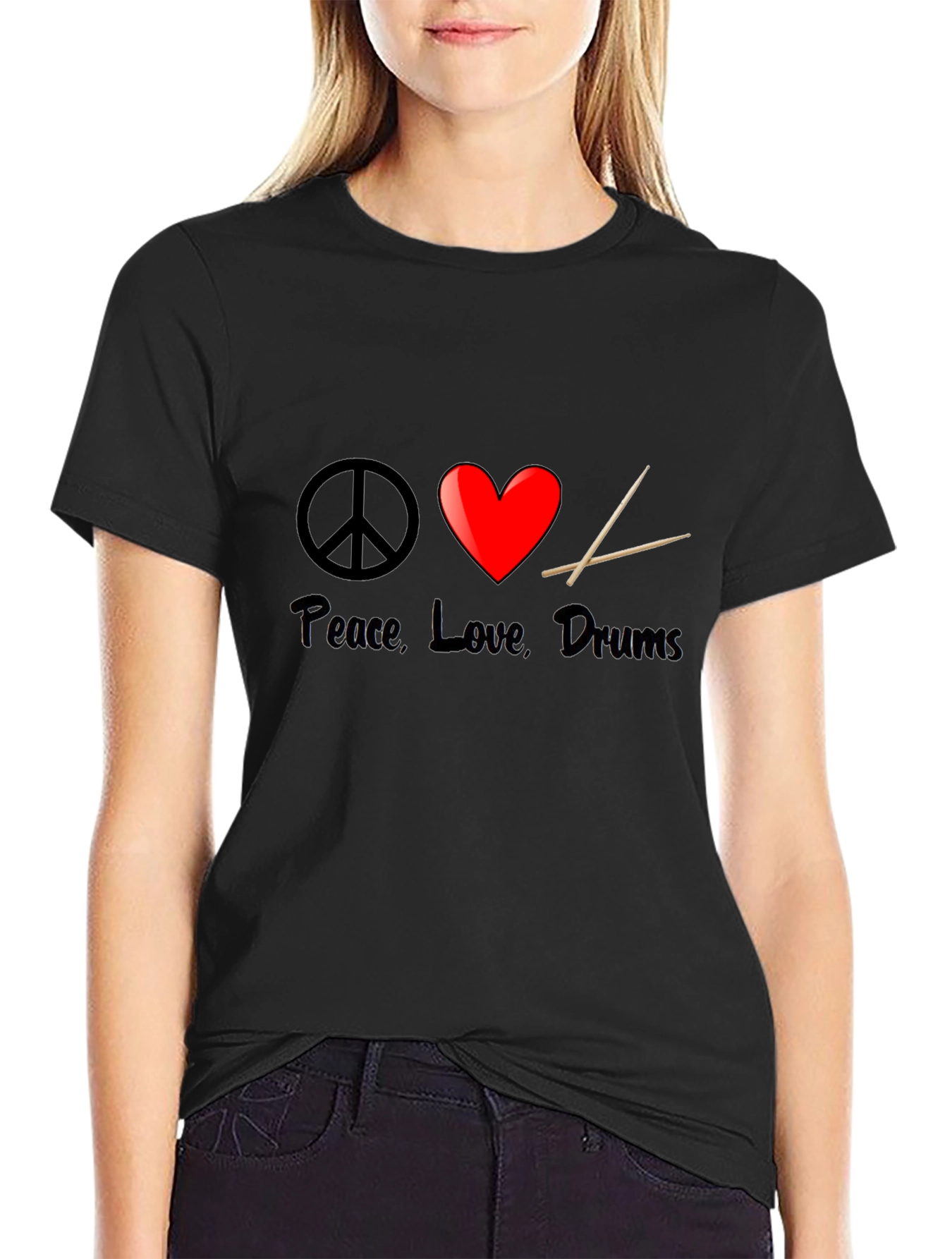 Peace Love Drums Graphic T-Shirt