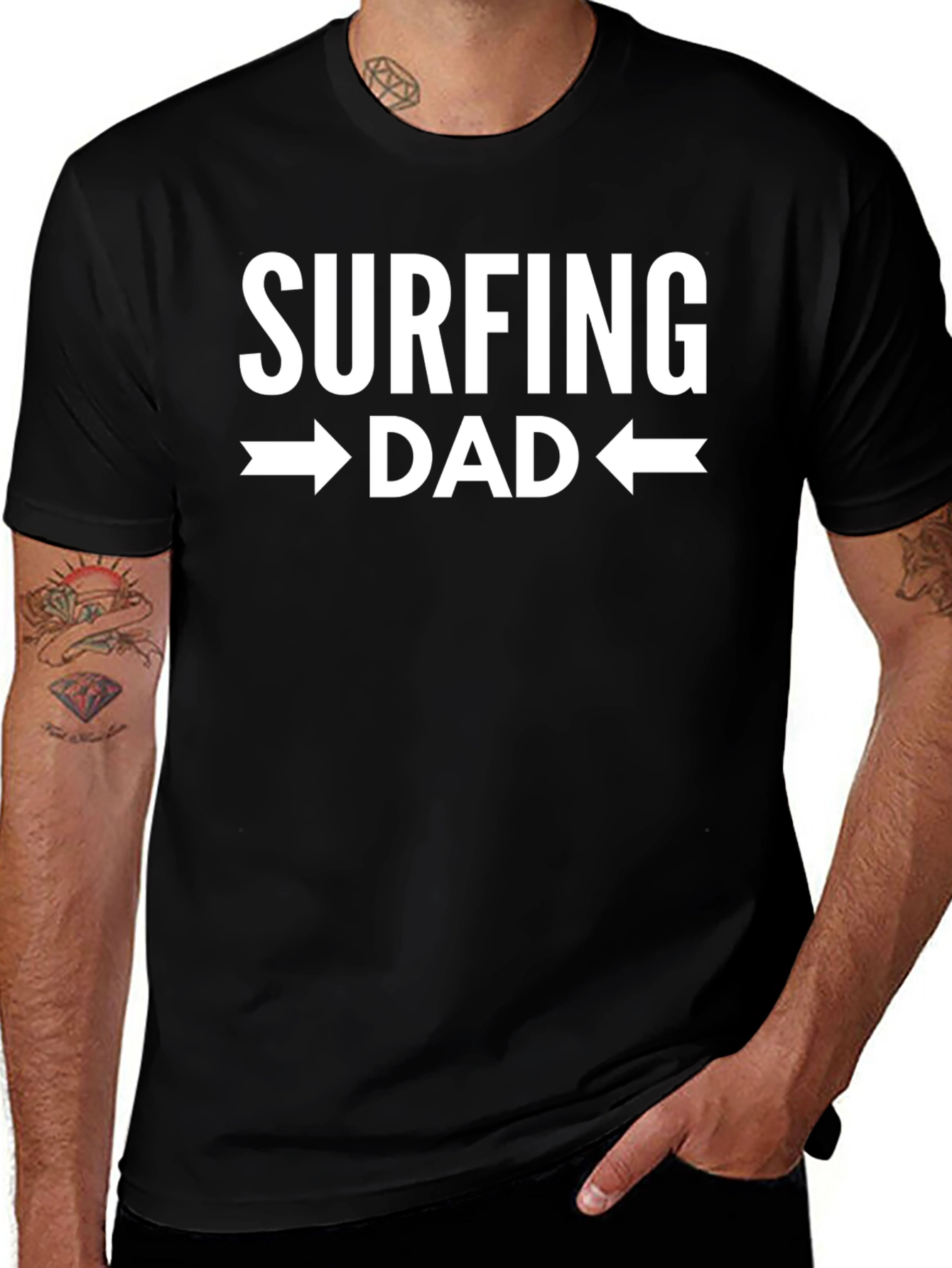Surfing Dad Graphic Tee - Black