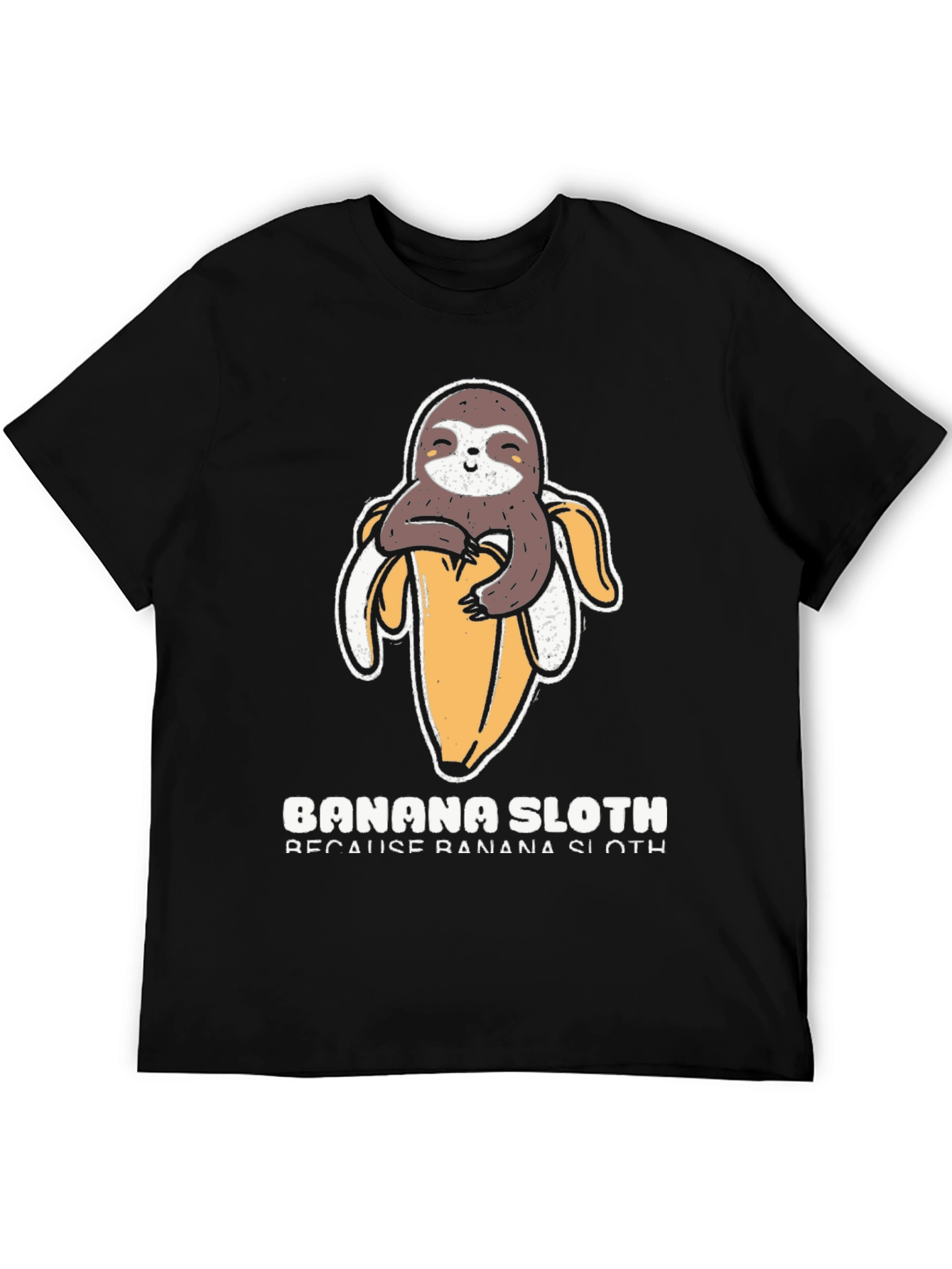 Banana Sloth Graphic T-Shirt - Casual Wear