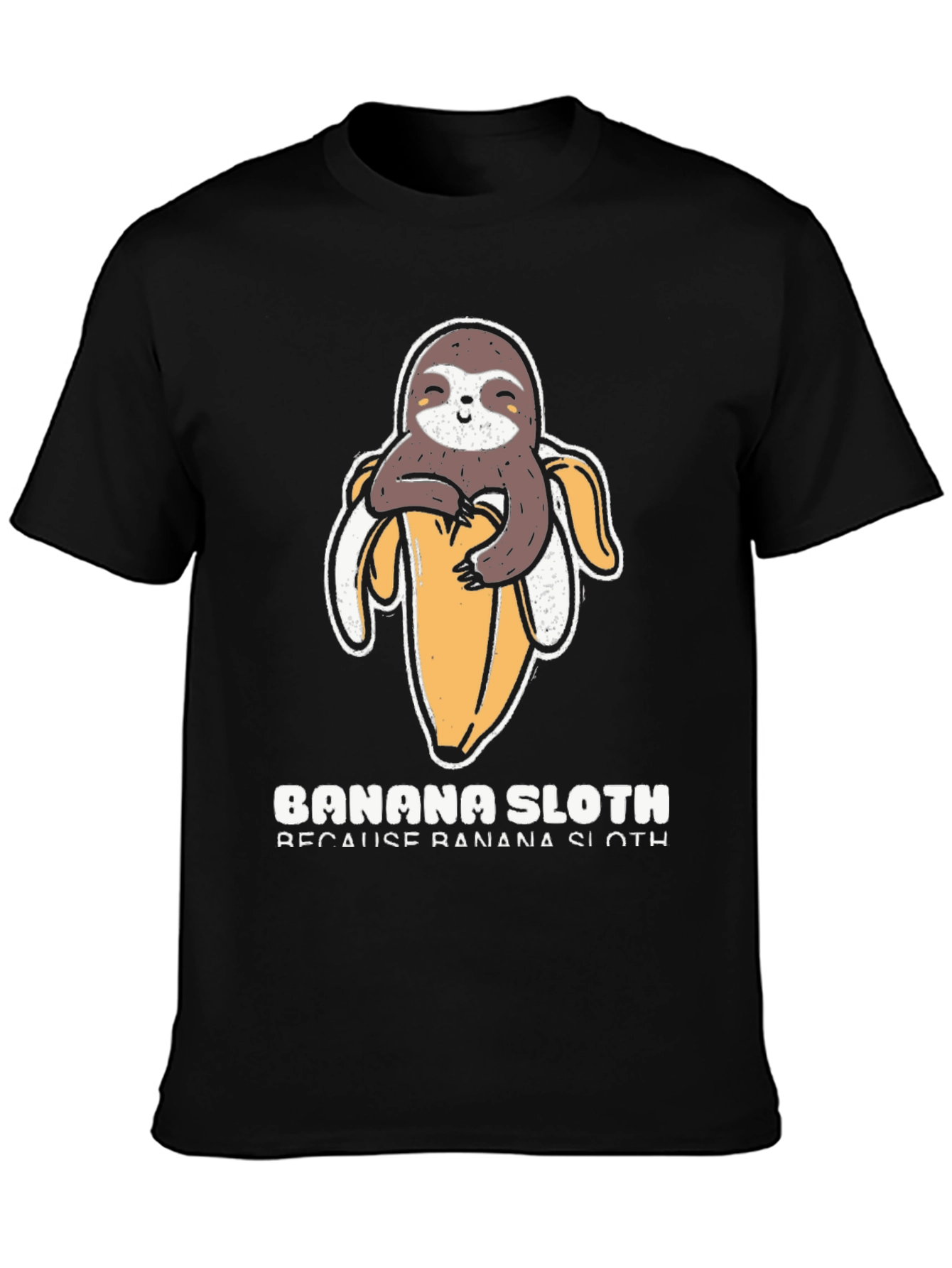 Banana Sloth Graphic T-Shirt - Casual Wear