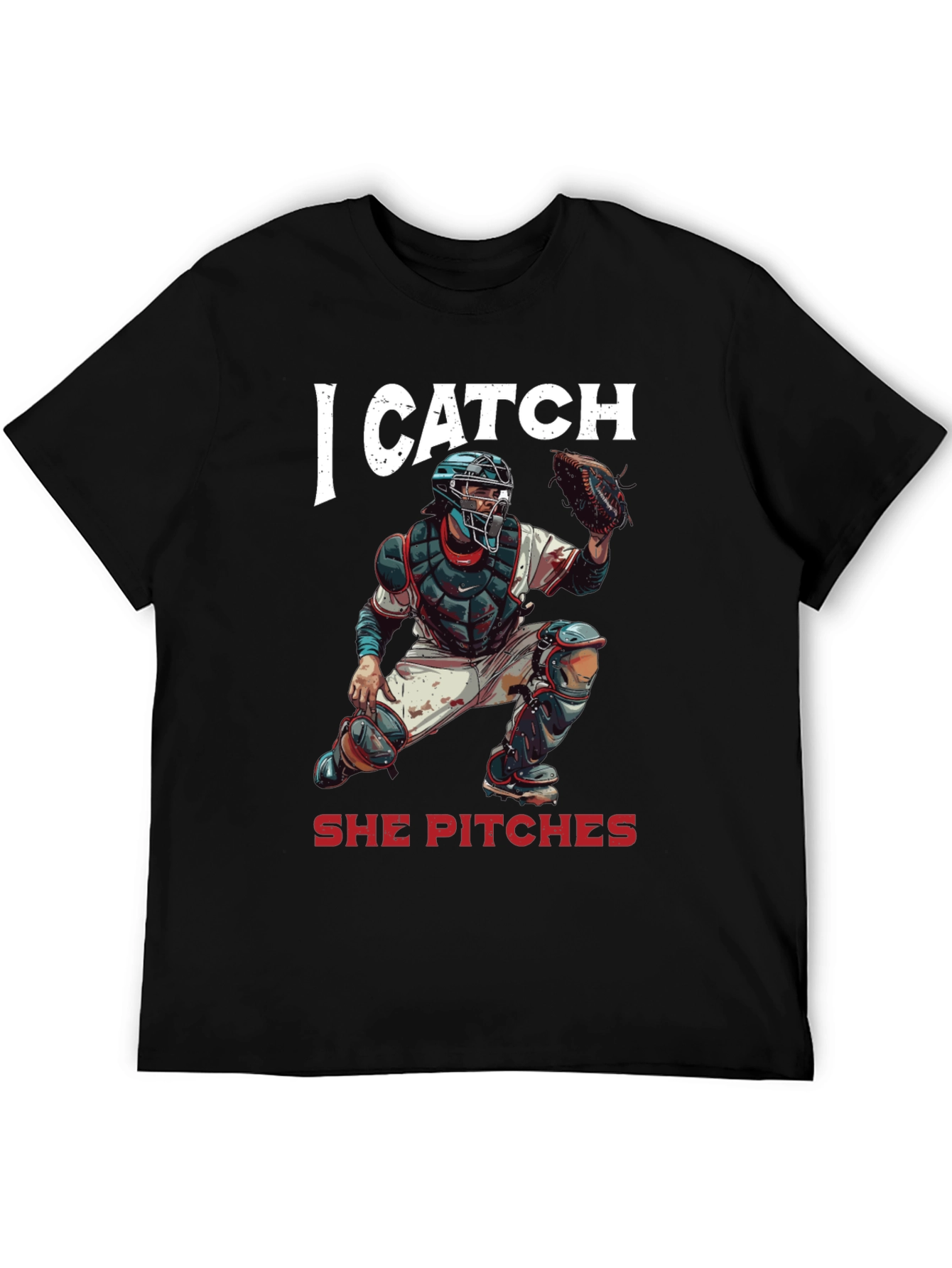 I Catch She Pitches Baseball T-Shirt
