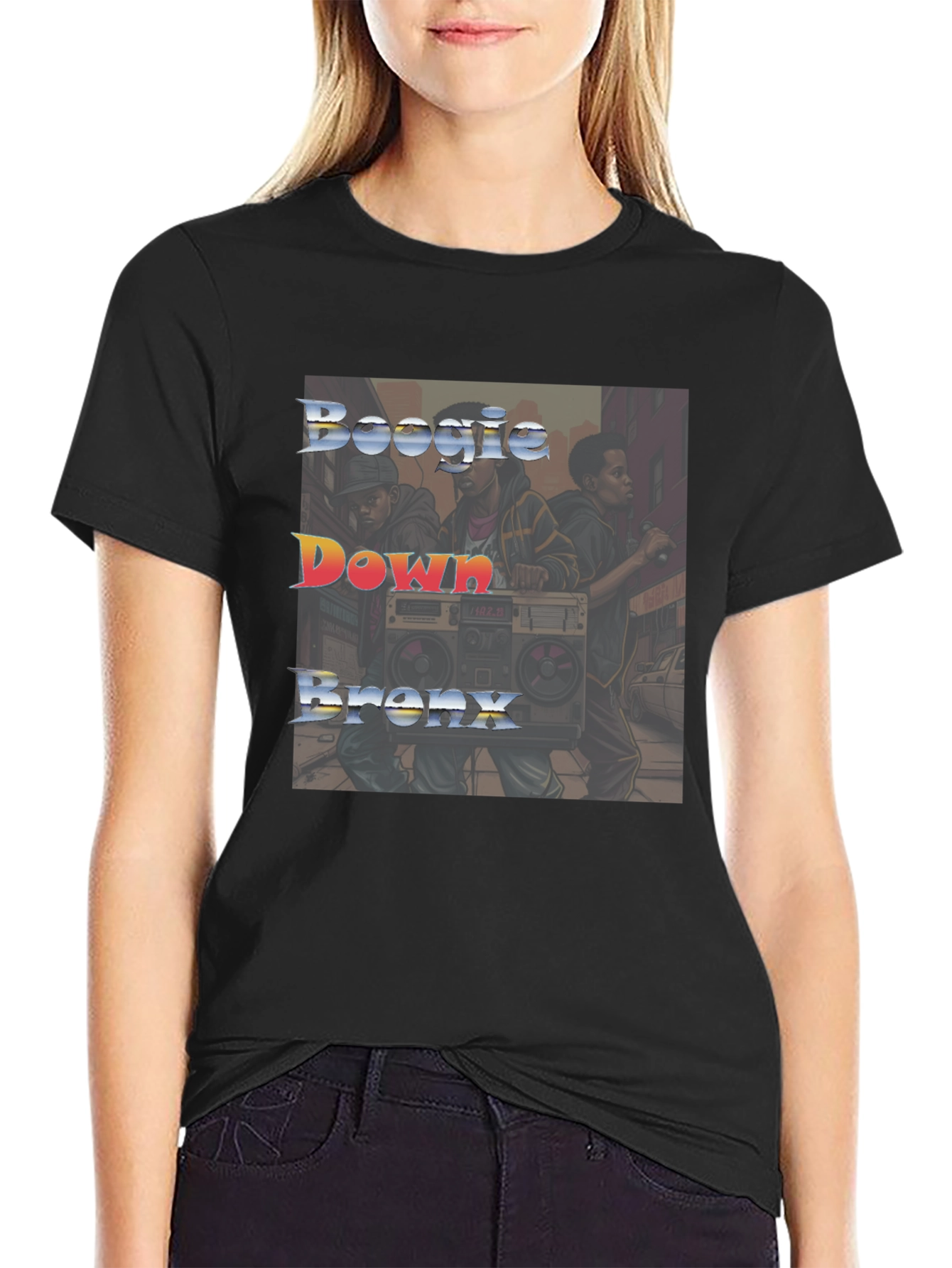 Boogie Down Bronx Graphic Tee - Cool Black Shirt