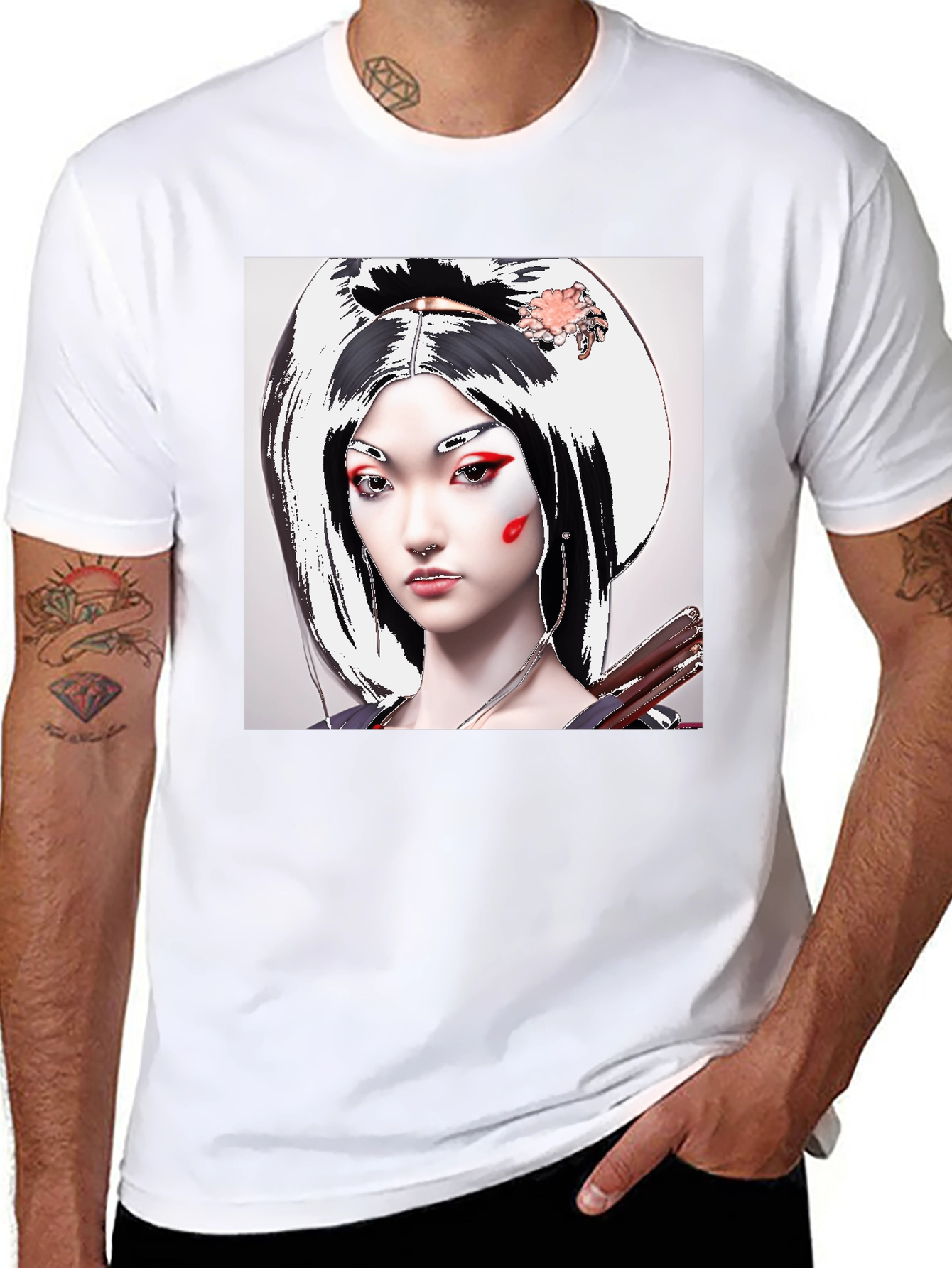 Geisha Graphic Tee - Unique Artistic Design
