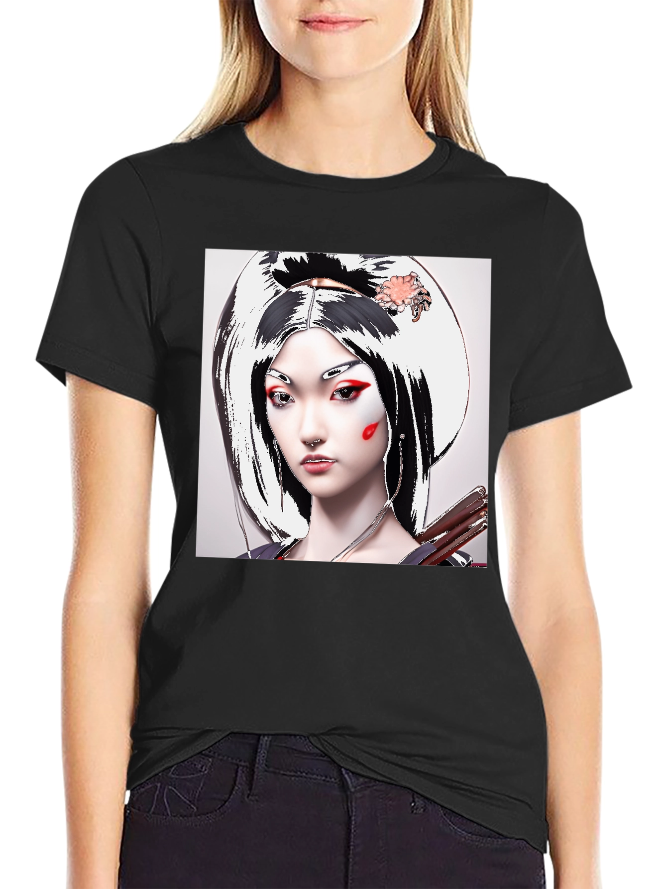 Geisha Graphic Tee - Unique Artistic Design