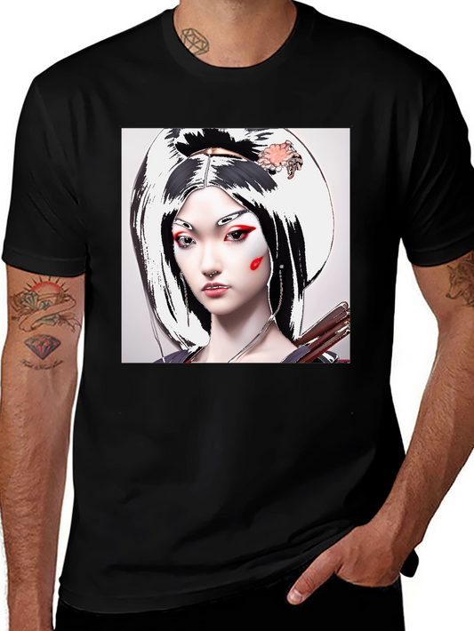 Geisha Graphic Tee - Unique Artistic Design