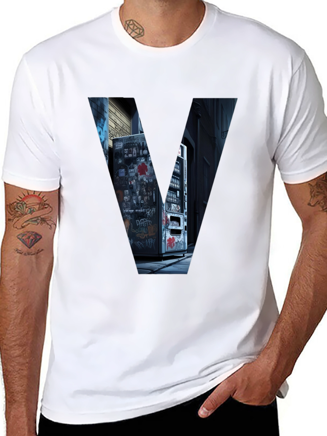 Urban V Tee - Graffiti Alley Vending Machine Design