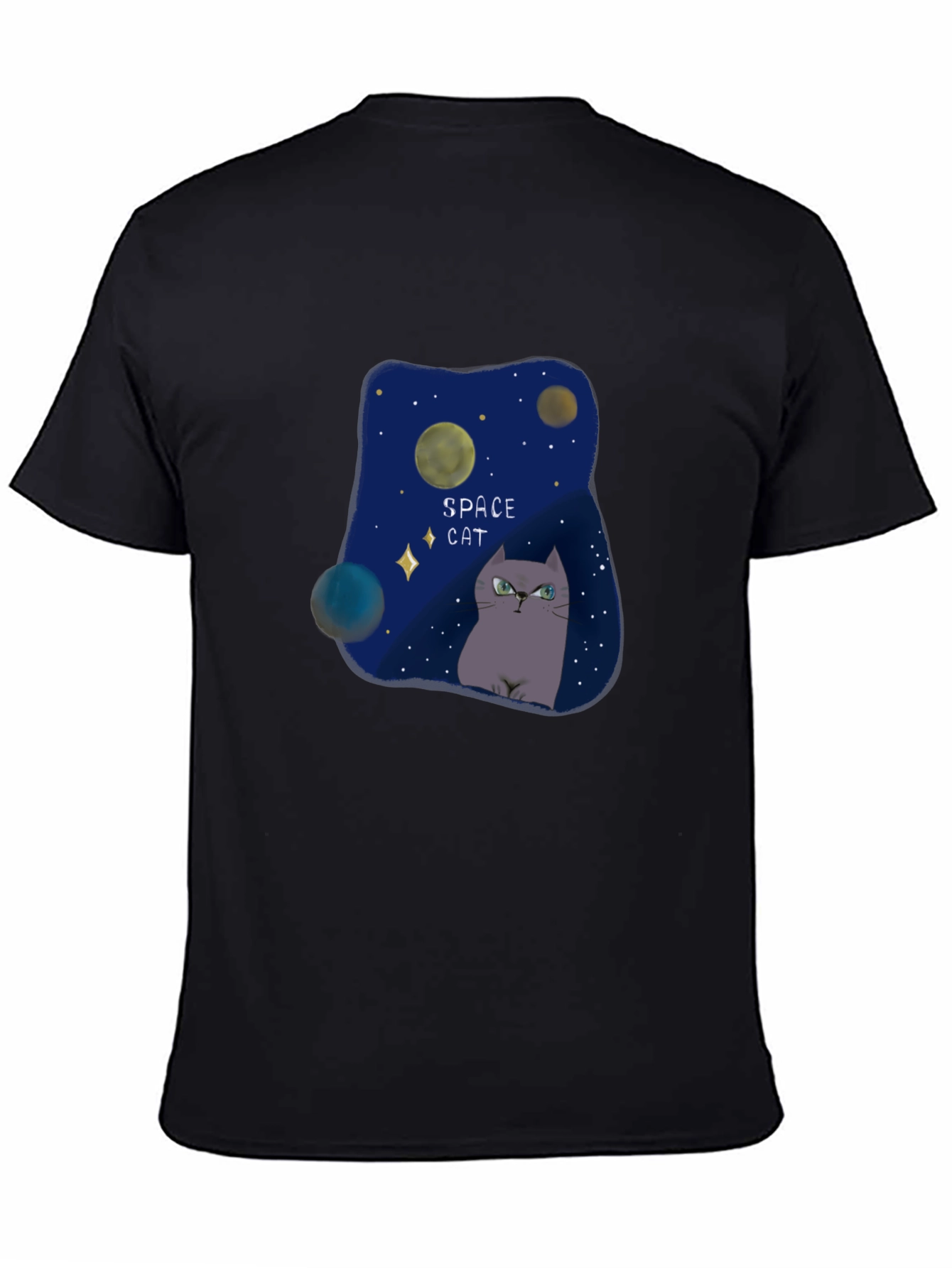 Space Cat Graphic T-Shirt - Galaxy Design