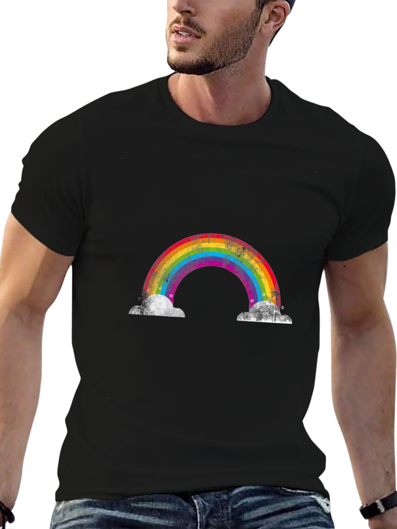 Retro Rainbow Graphic T-Shirt