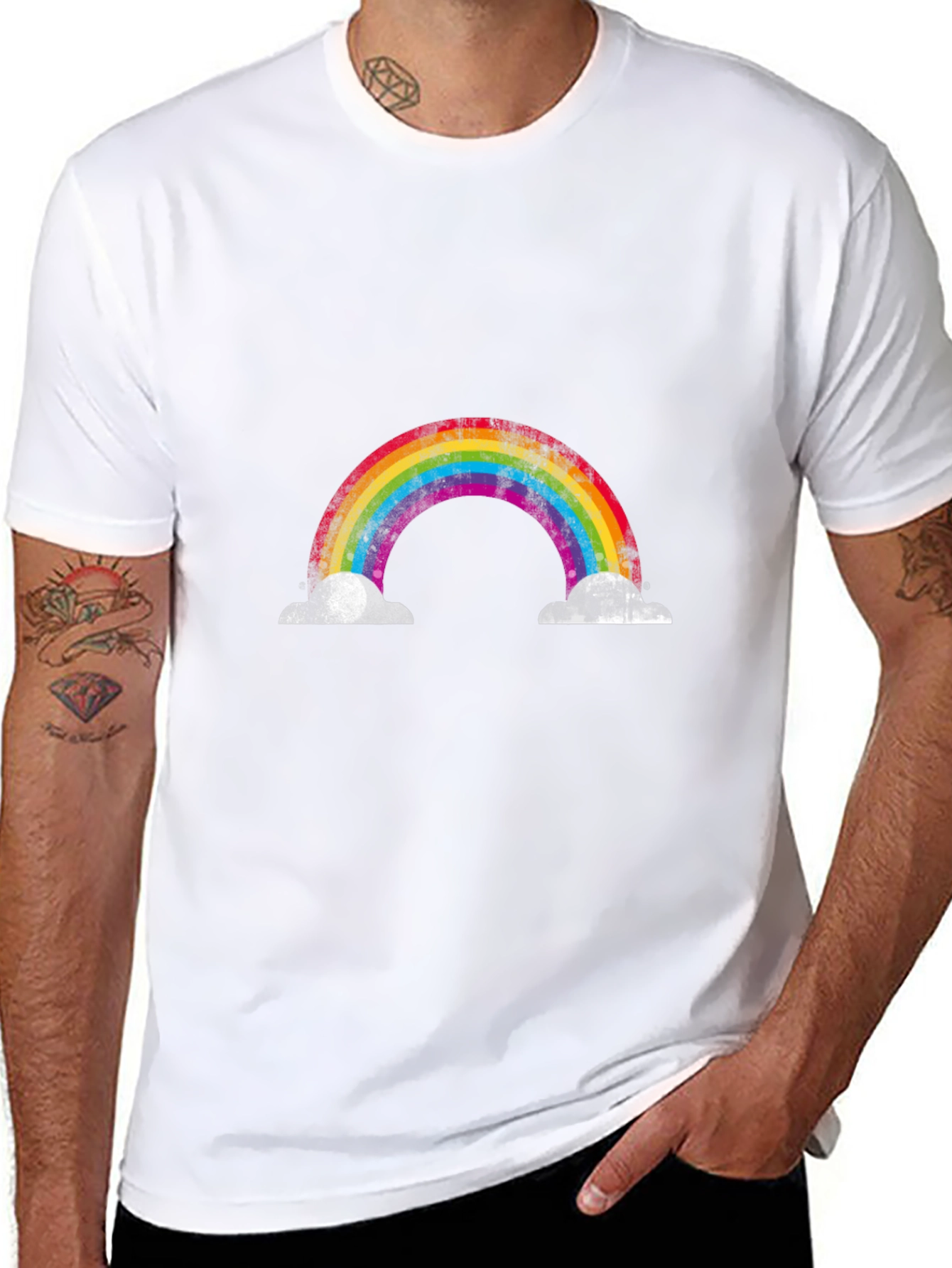 Retro Rainbow Graphic T-Shirt