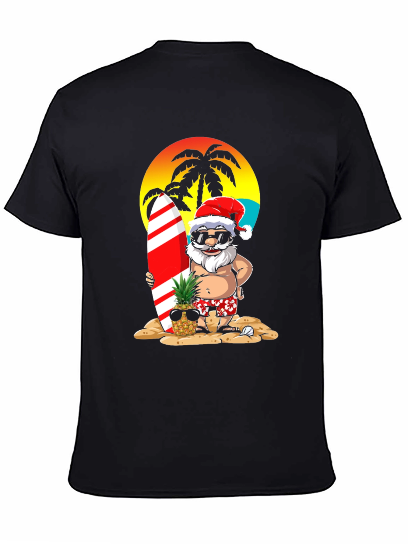 Summer Santa Surf T-Shirt - Beach Holiday Tee