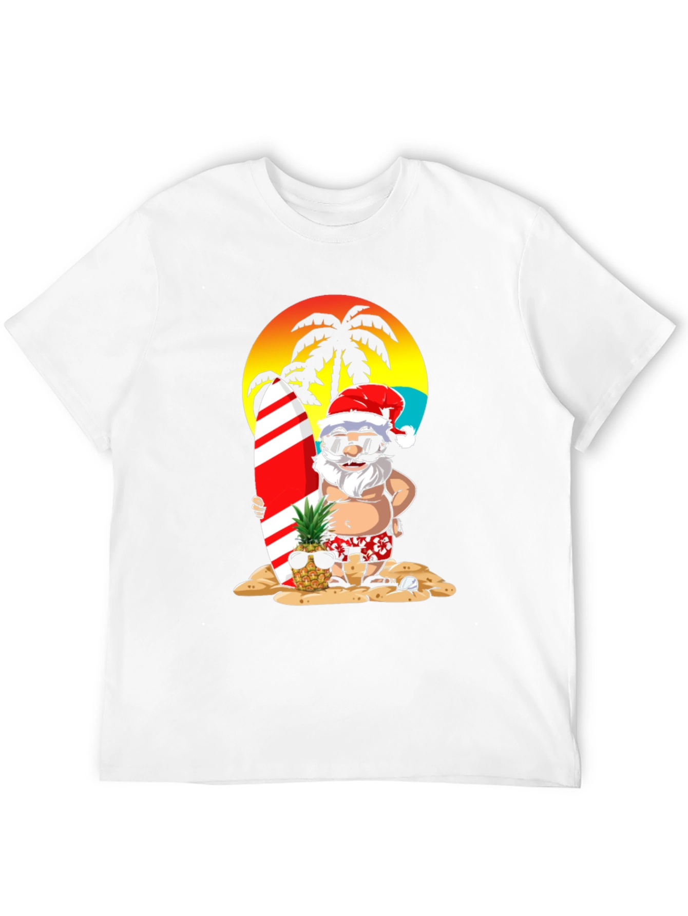 Summer Santa Surf T-Shirt - Beach Holiday Tee