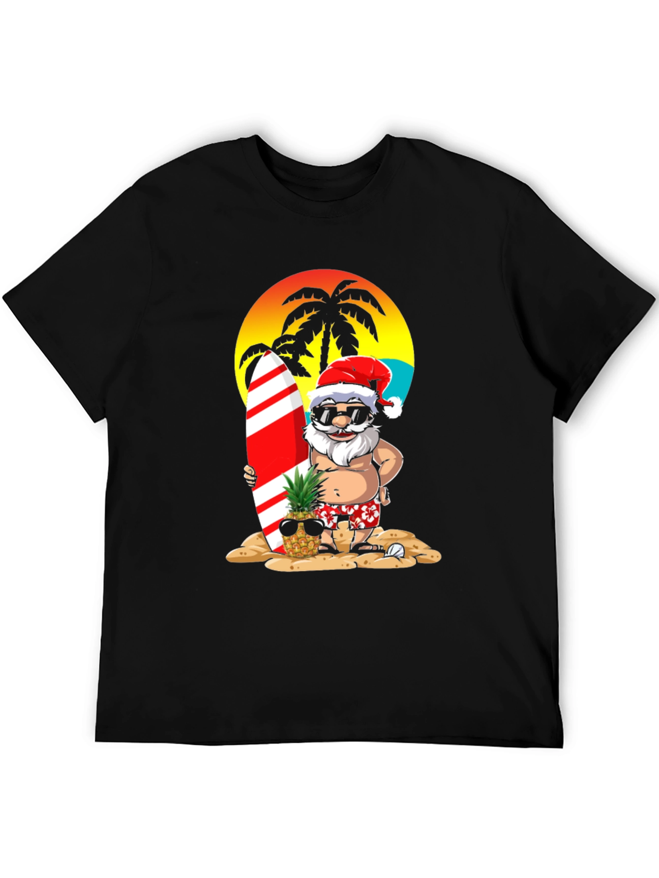 Summer Santa Surf T-Shirt - Beach Holiday Tee
