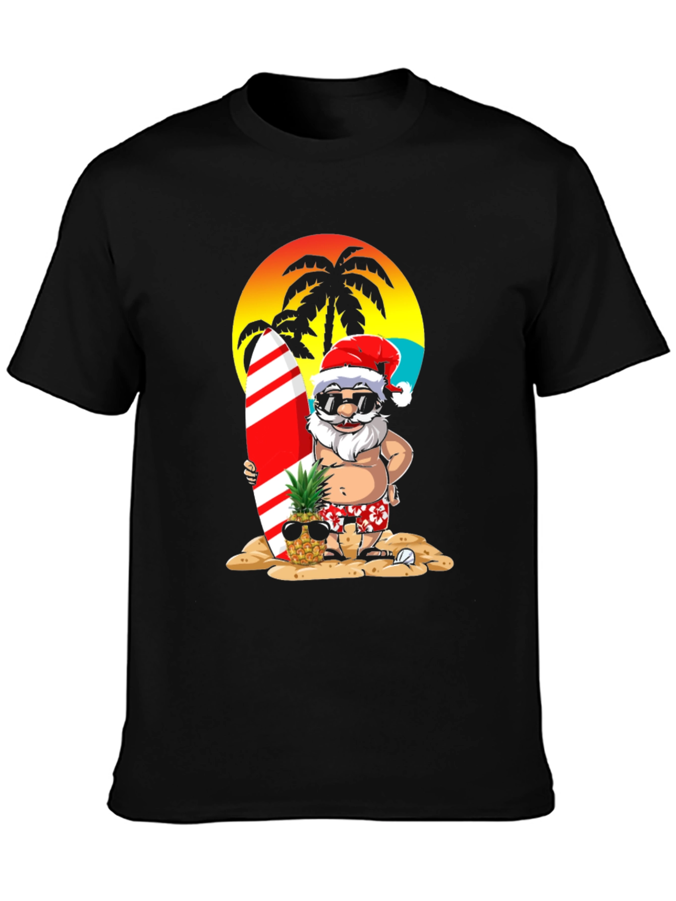 Summer Santa Surf T-Shirt - Beach Holiday Tee