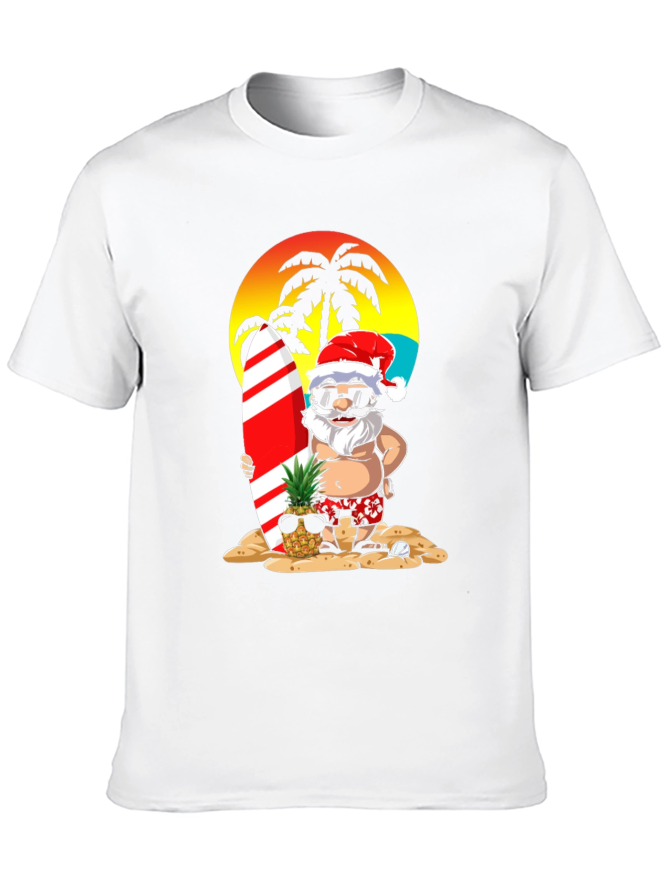 Summer Santa Surf T-Shirt - Beach Holiday Tee