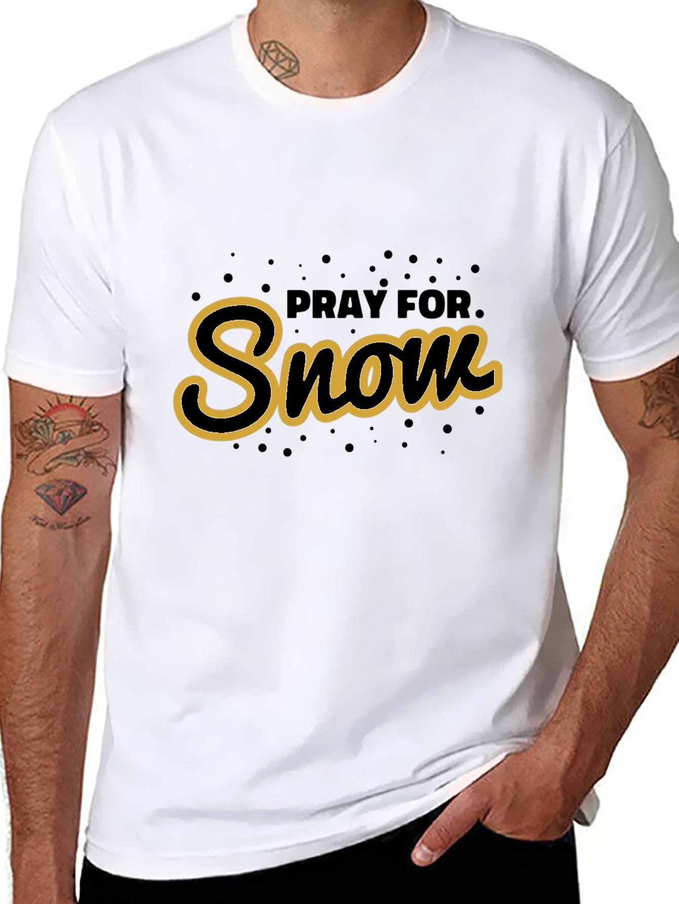 Pray For Snow Black Graphic Tee