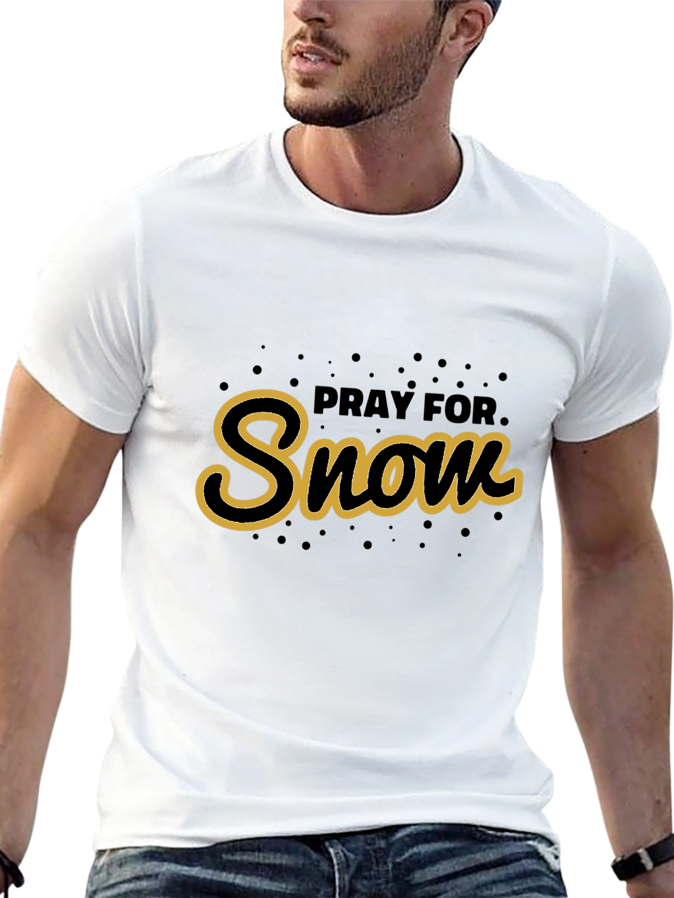 Pray For Snow Black Graphic Tee