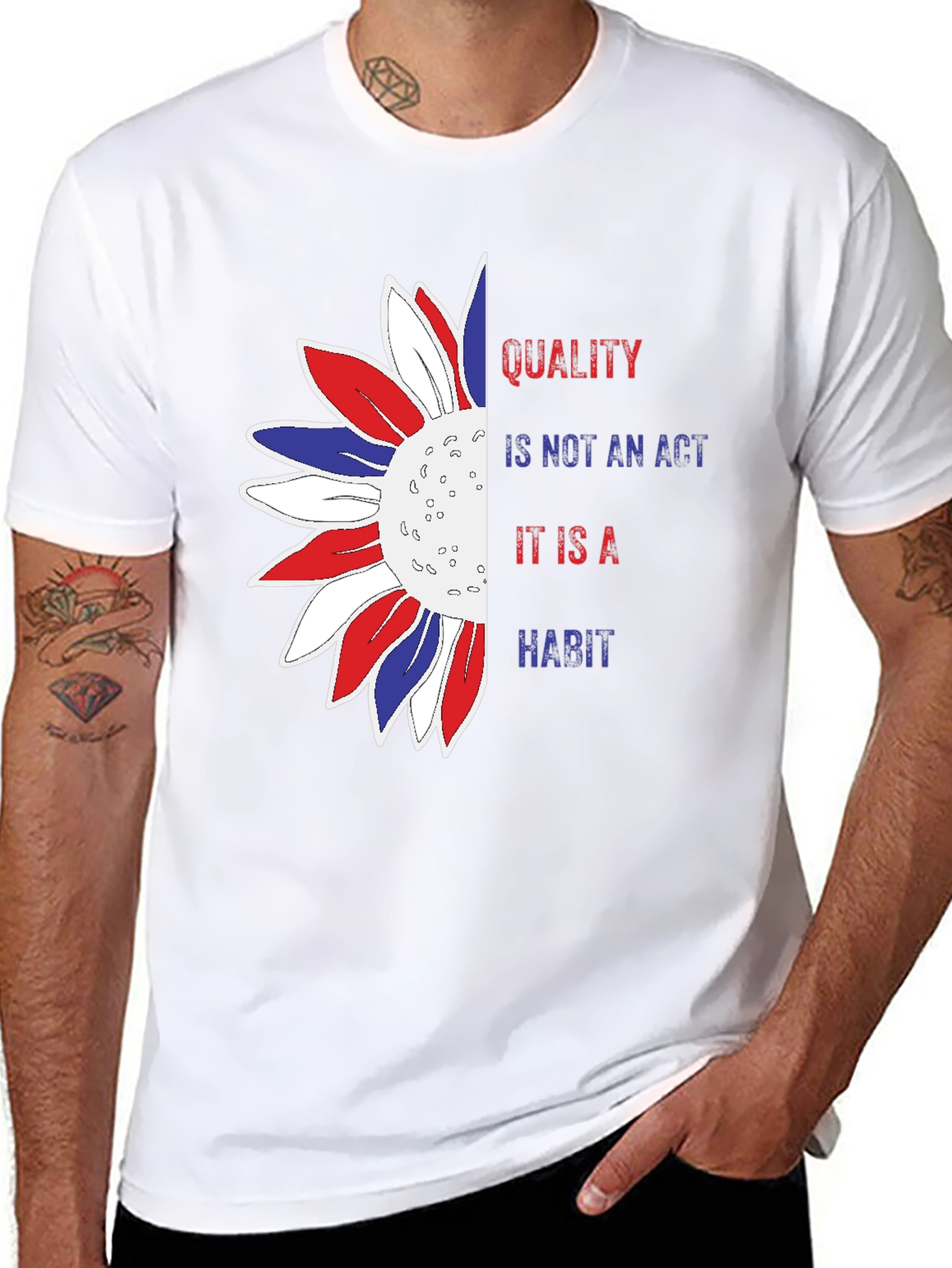 Quality Habit Sunflower Patriotic Graphic Tee