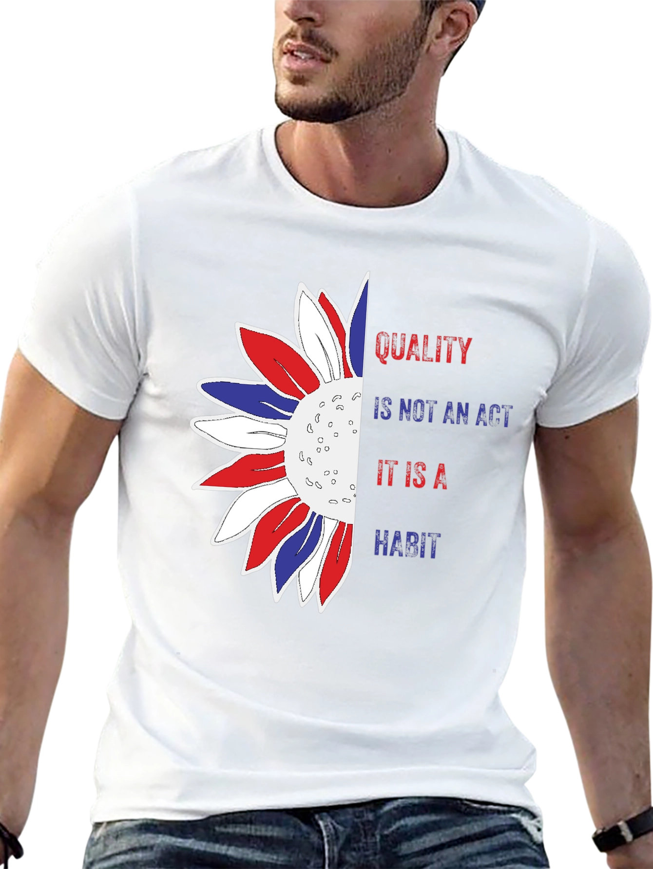 Quality Habit Sunflower Patriotic Graphic Tee