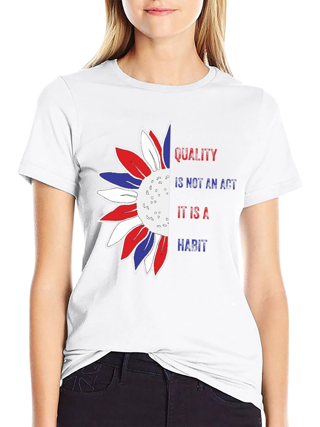 Quality Habit Sunflower Patriotic Graphic Tee