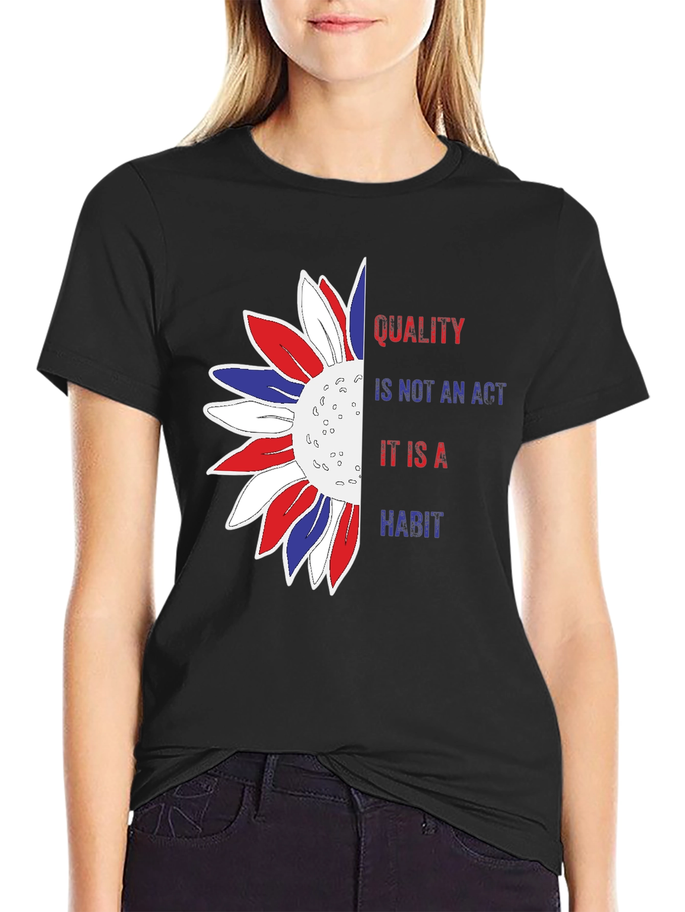 Quality Habit Sunflower Patriotic Graphic Tee