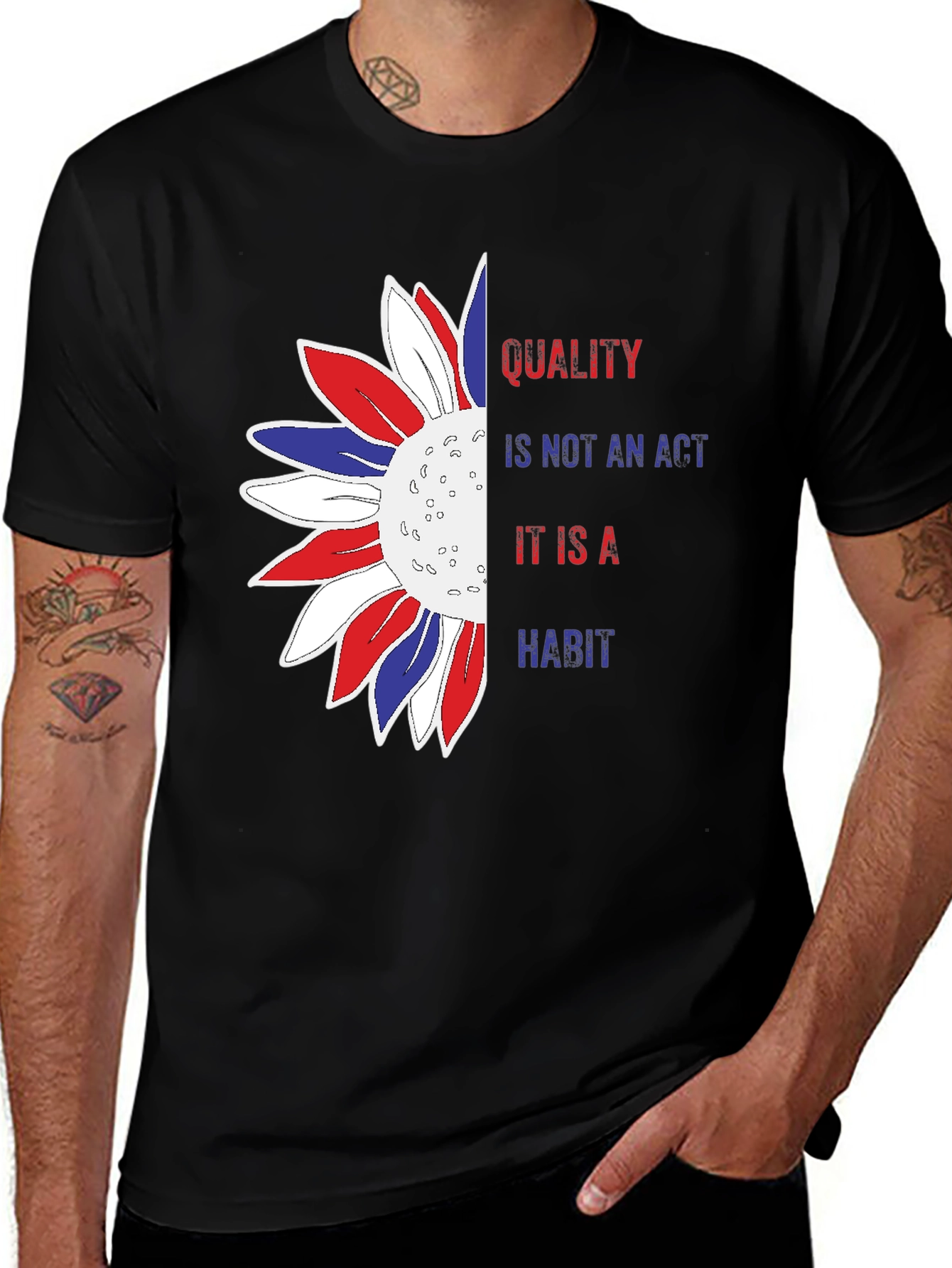 Quality Habit Sunflower Patriotic Graphic Tee