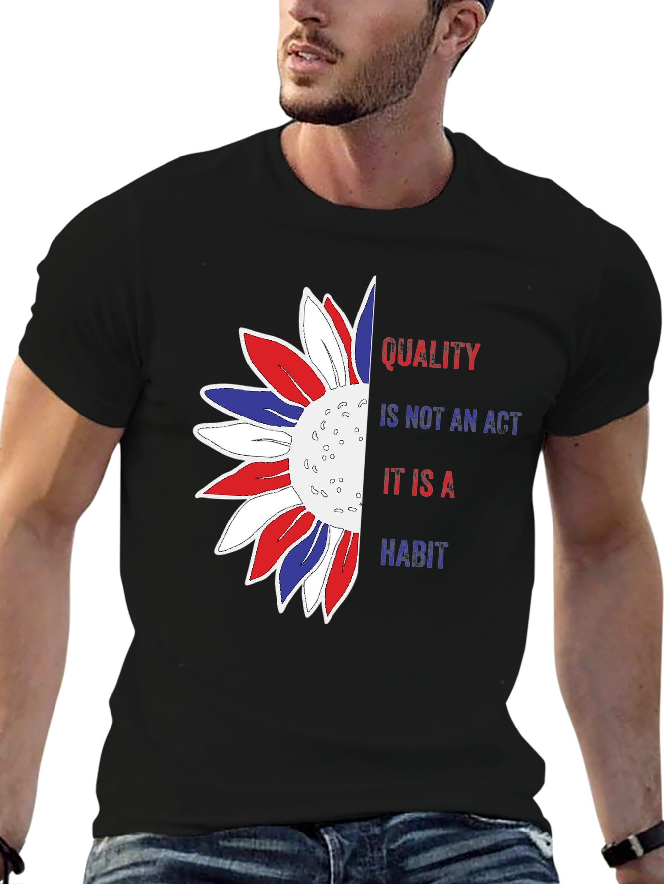 Quality Habit Sunflower Patriotic Graphic Tee