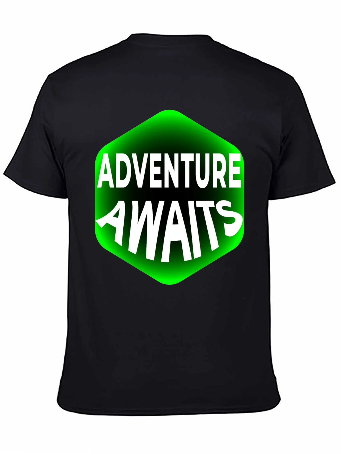 Adventure Awaits Graphic Tee - Black Cotton T-Shirt