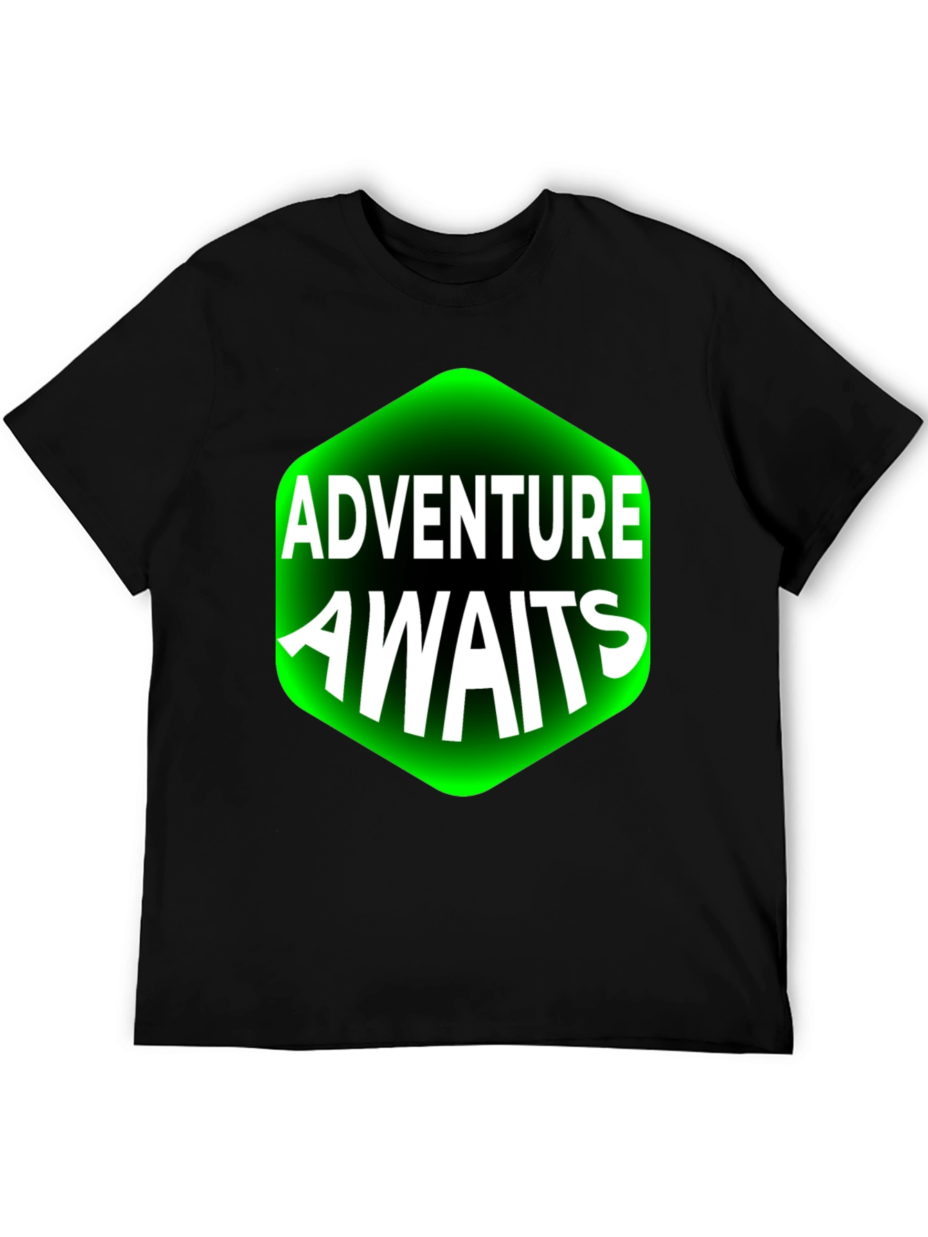 Adventure Awaits Graphic Tee - Black Cotton T-Shirt