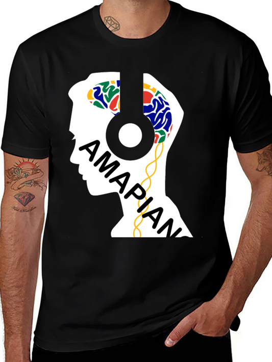 Amapiano Headphone Brain T-Shirt - Music Lover Tee
