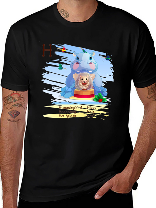 Hippo Hedgehog H T-Shirt