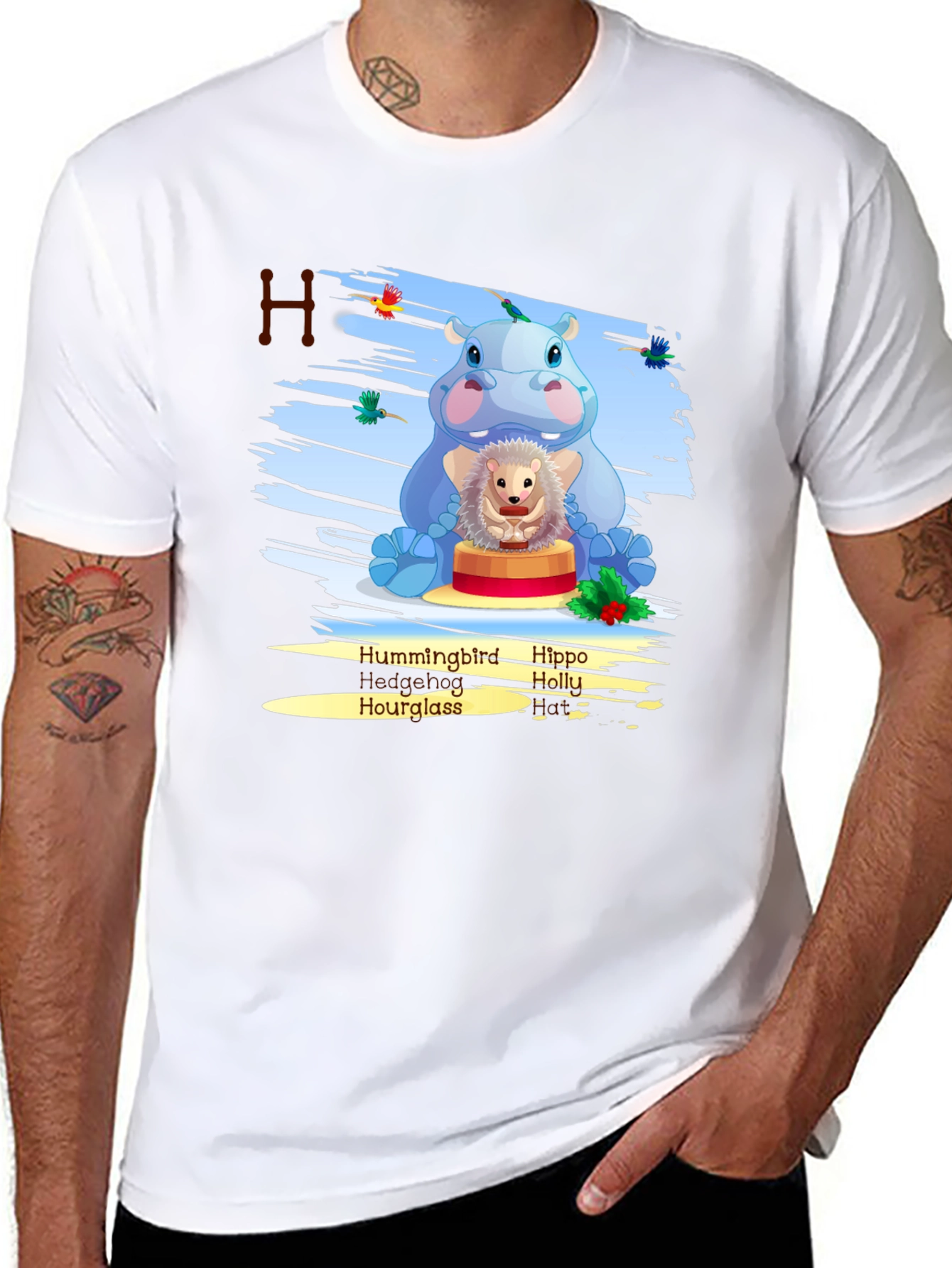 Hippo Hedgehog H T-Shirt