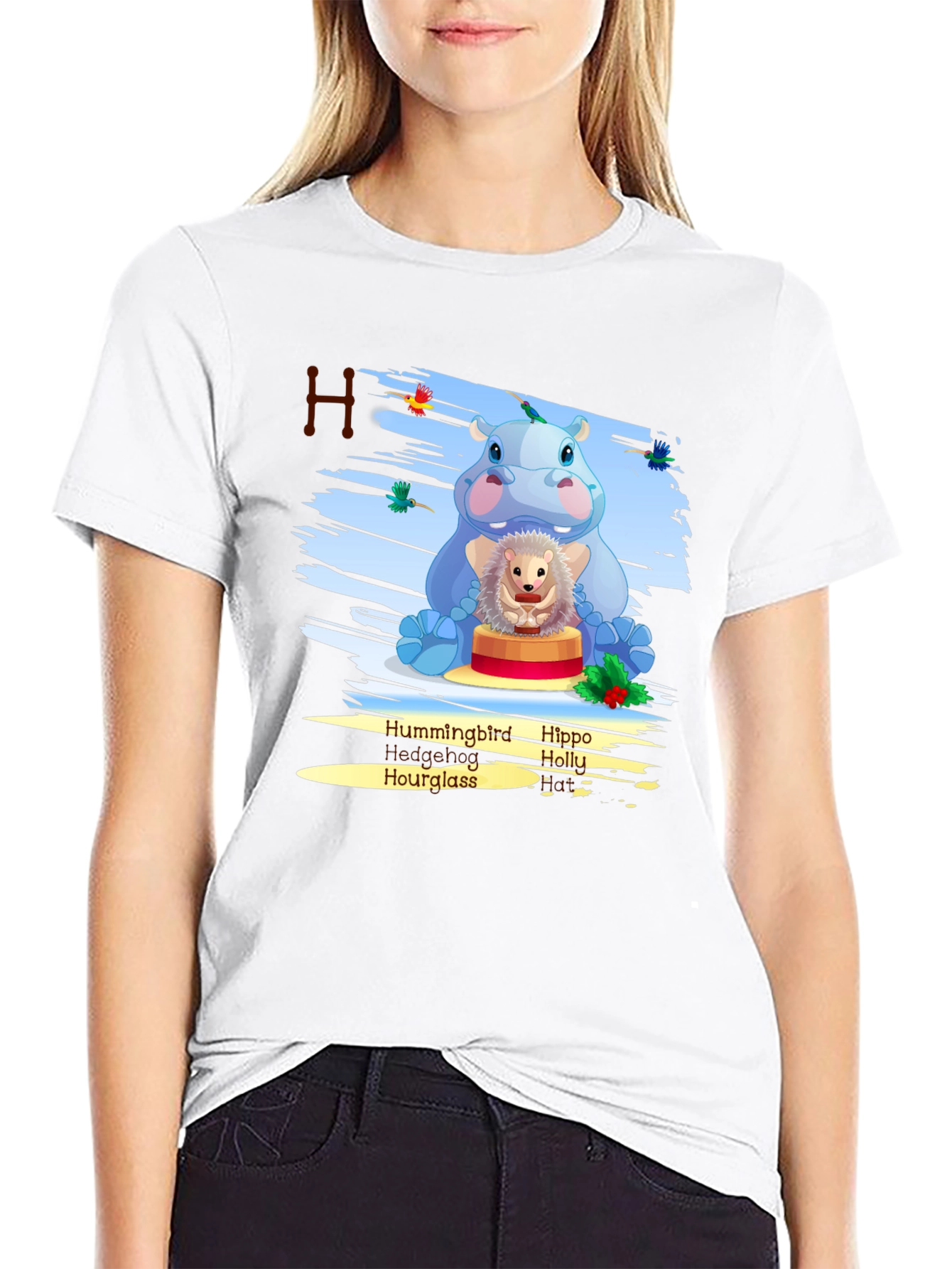 Hippo Hedgehog H T-Shirt