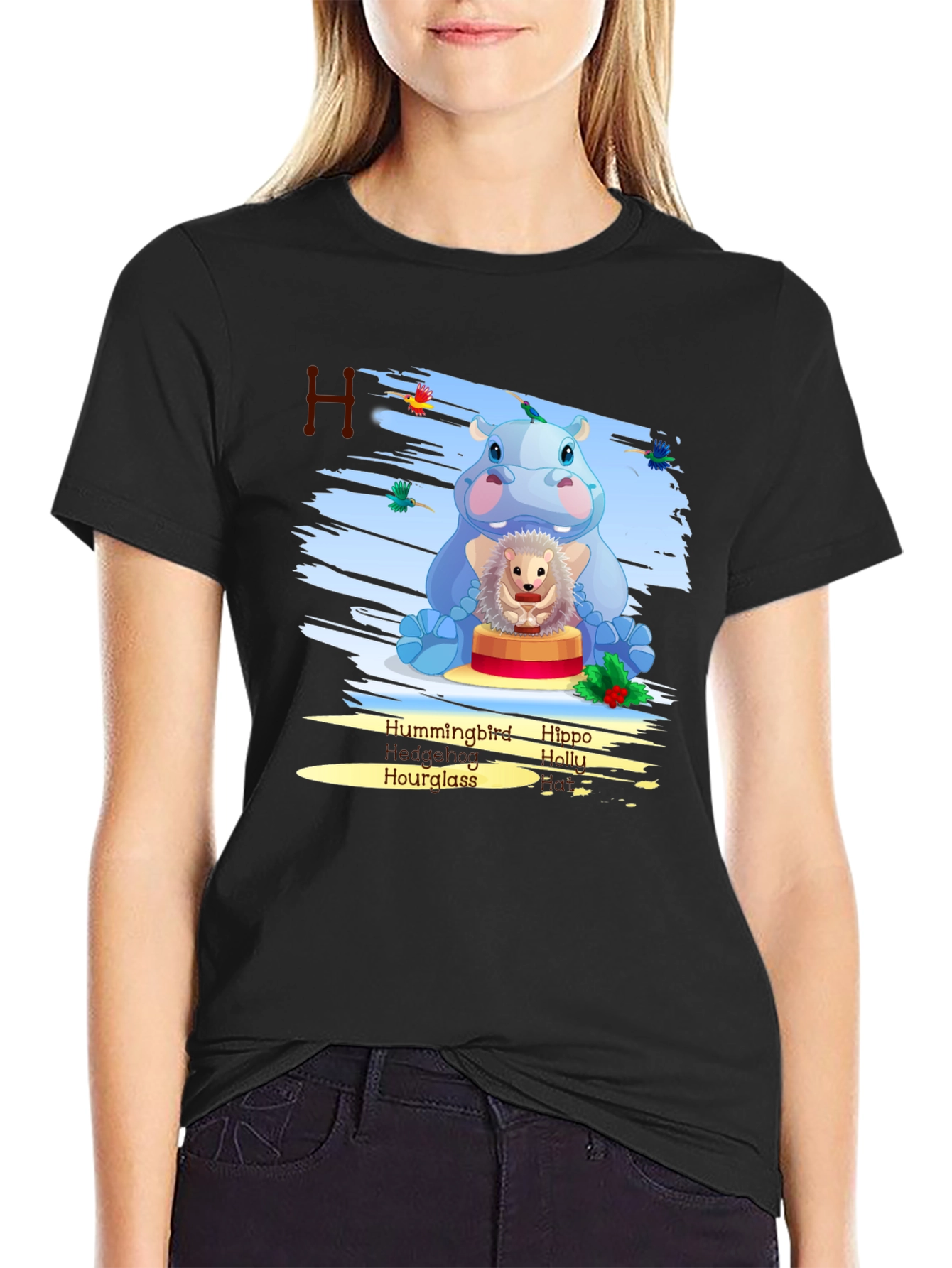 Hippo Hedgehog H T-Shirt