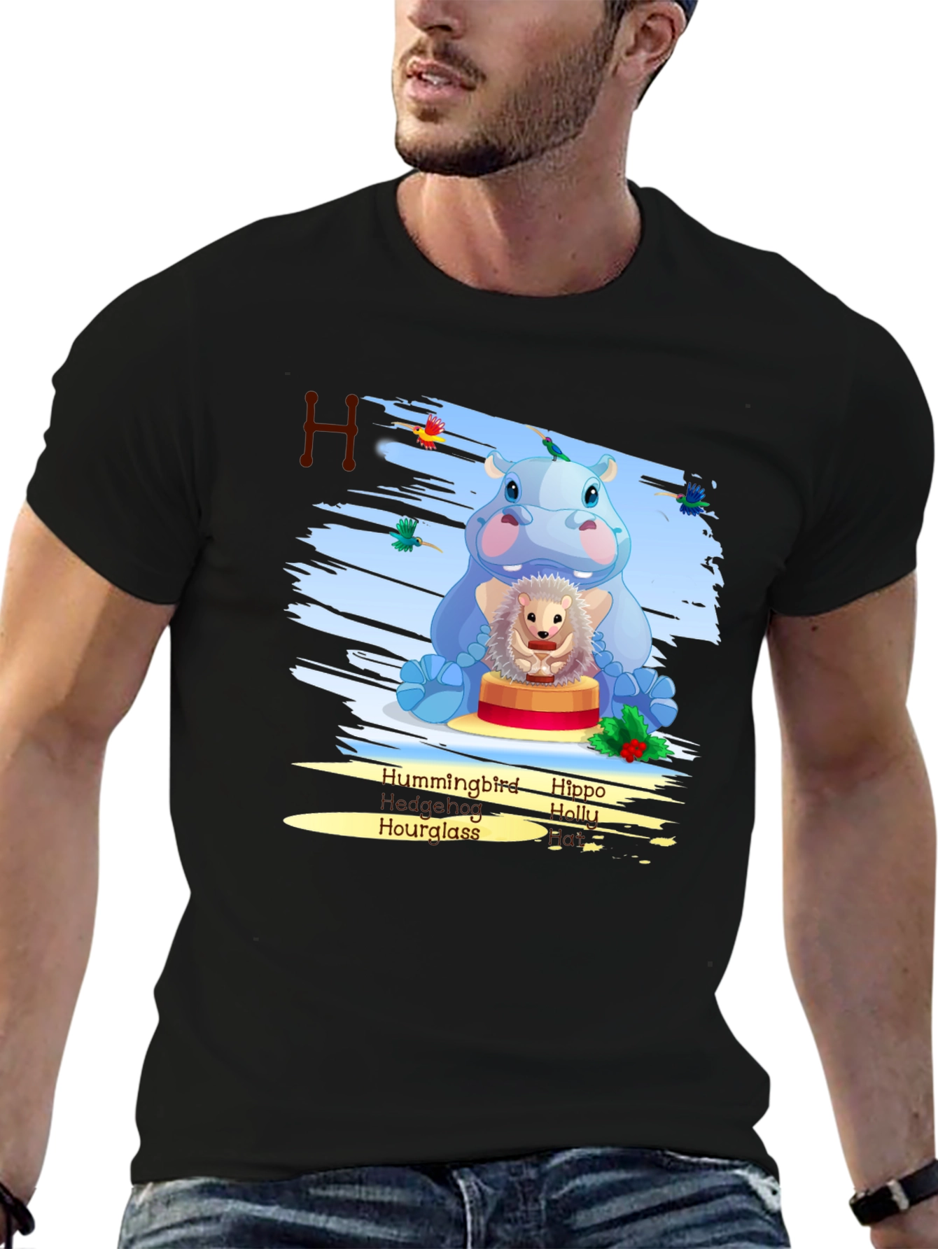 Hippo Hedgehog H T-Shirt