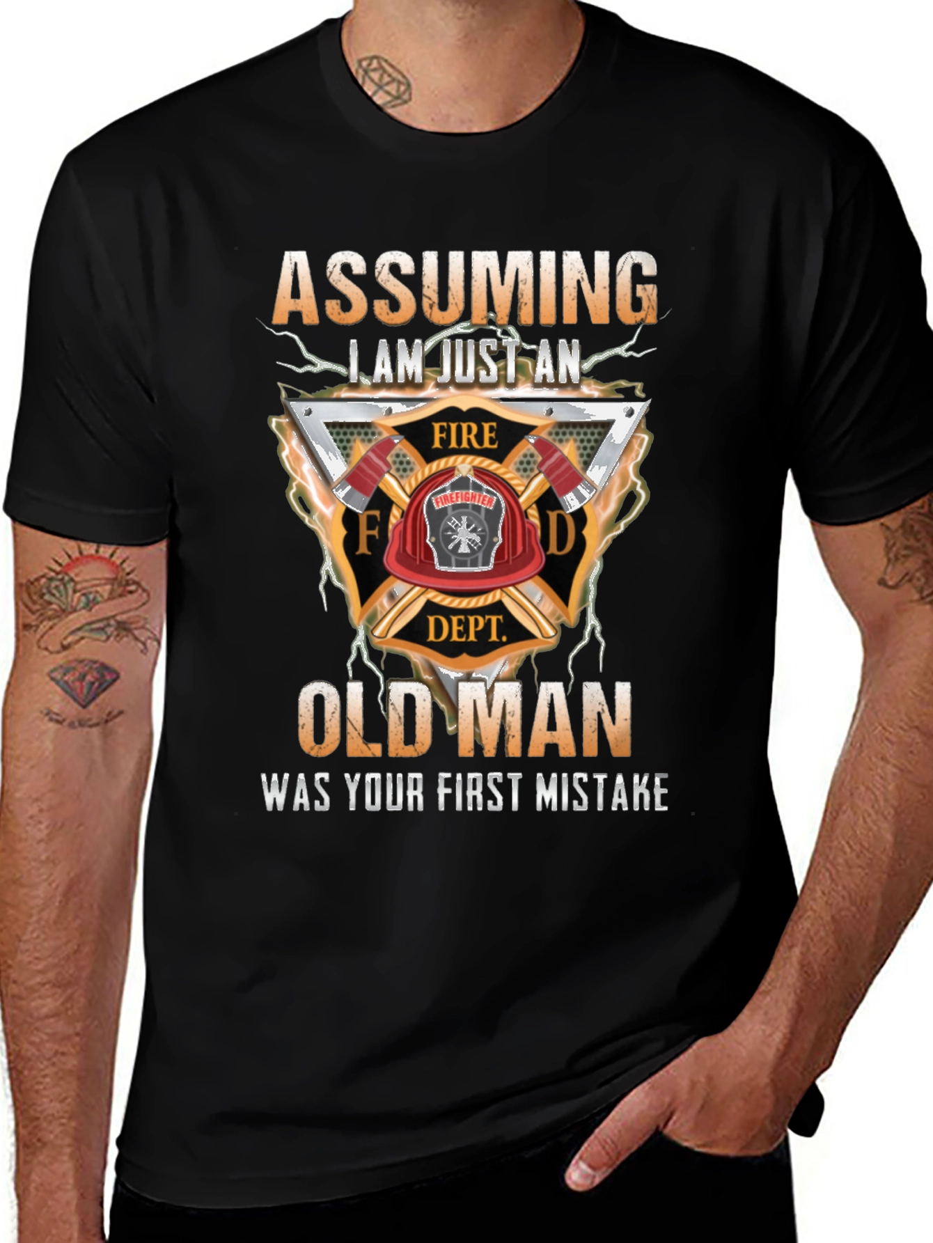 Firefighter Old Man T-Shirt