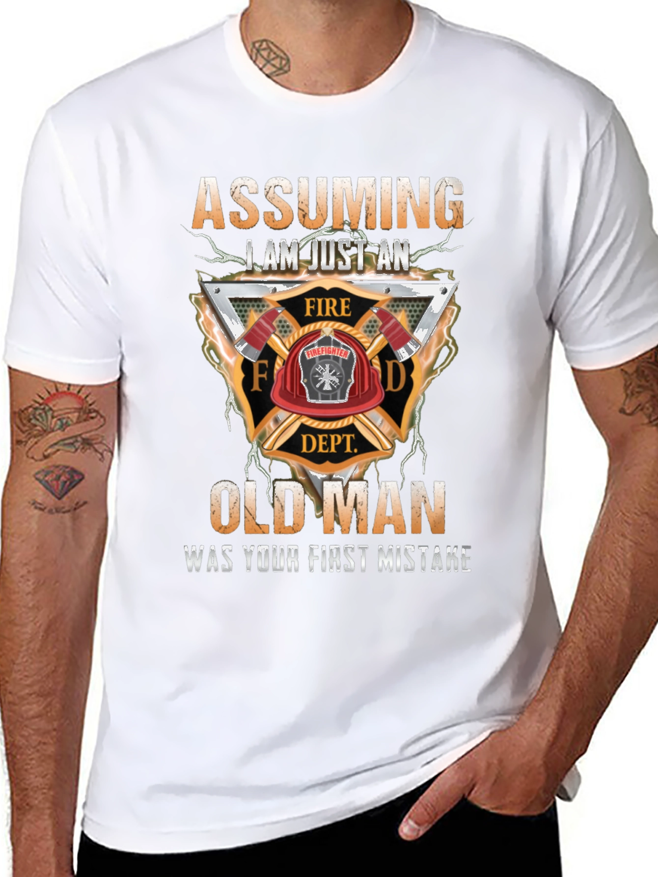 Firefighter Old Man T-Shirt