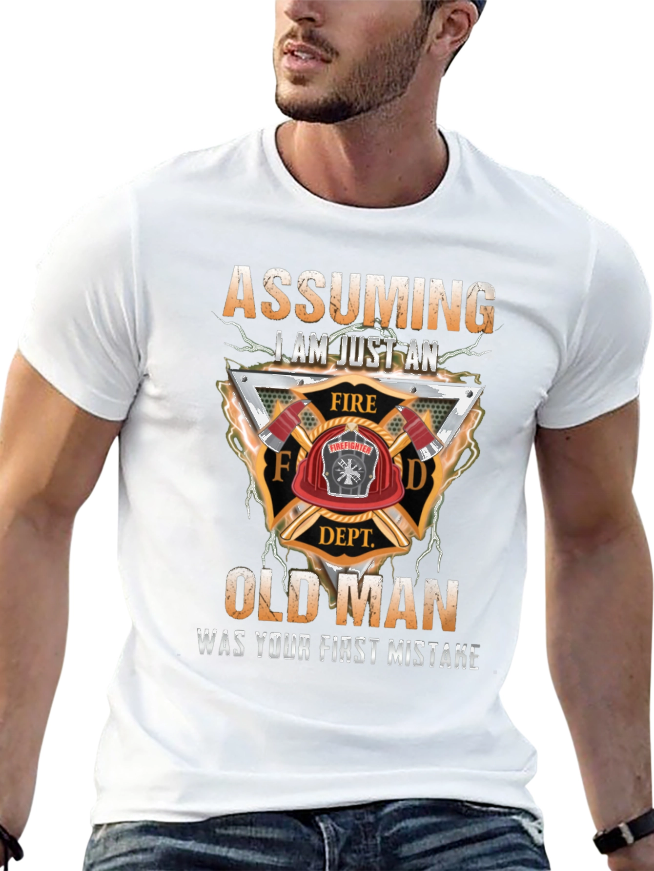 Firefighter Old Man T-Shirt