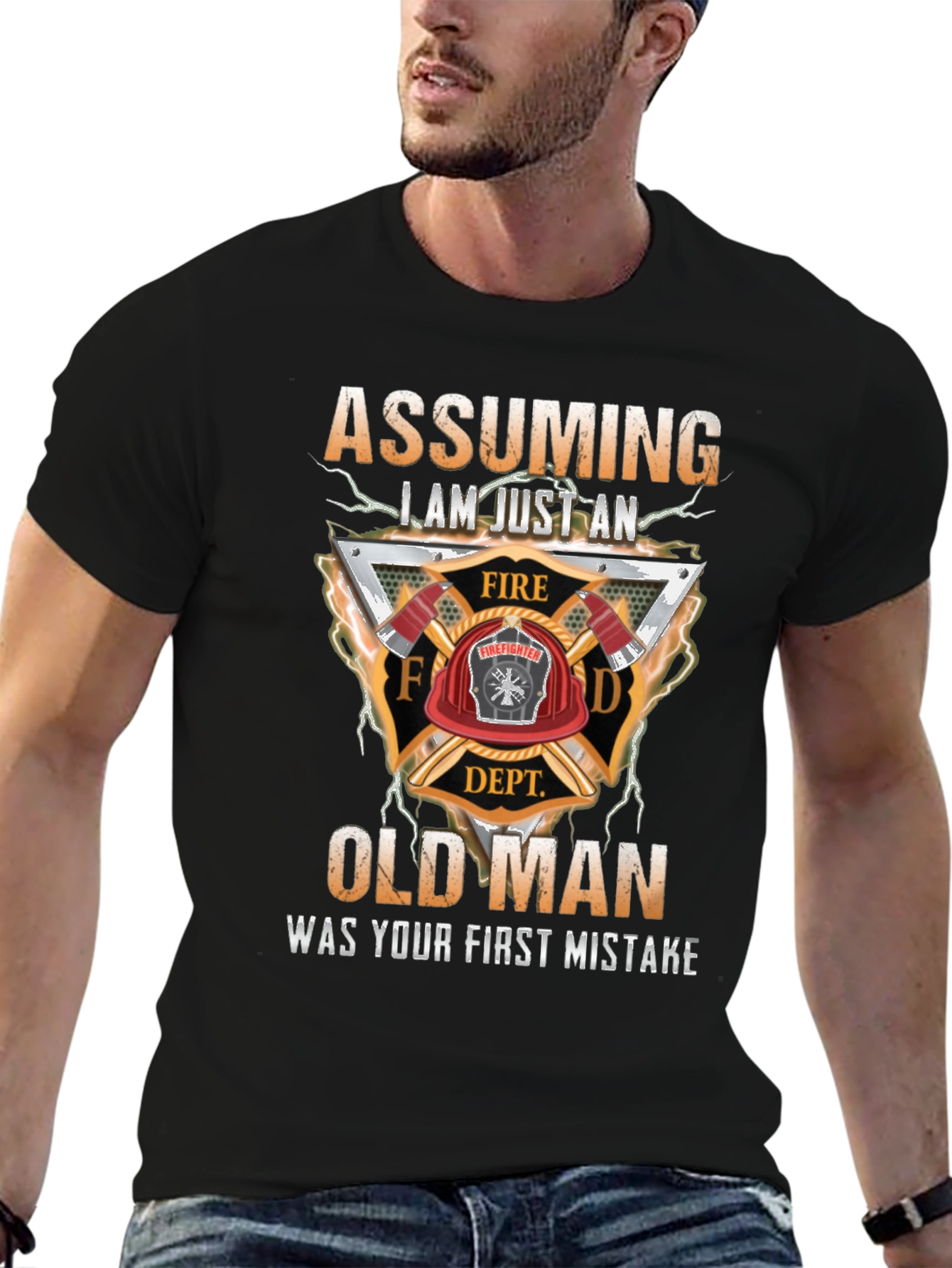Firefighter Old Man T-Shirt