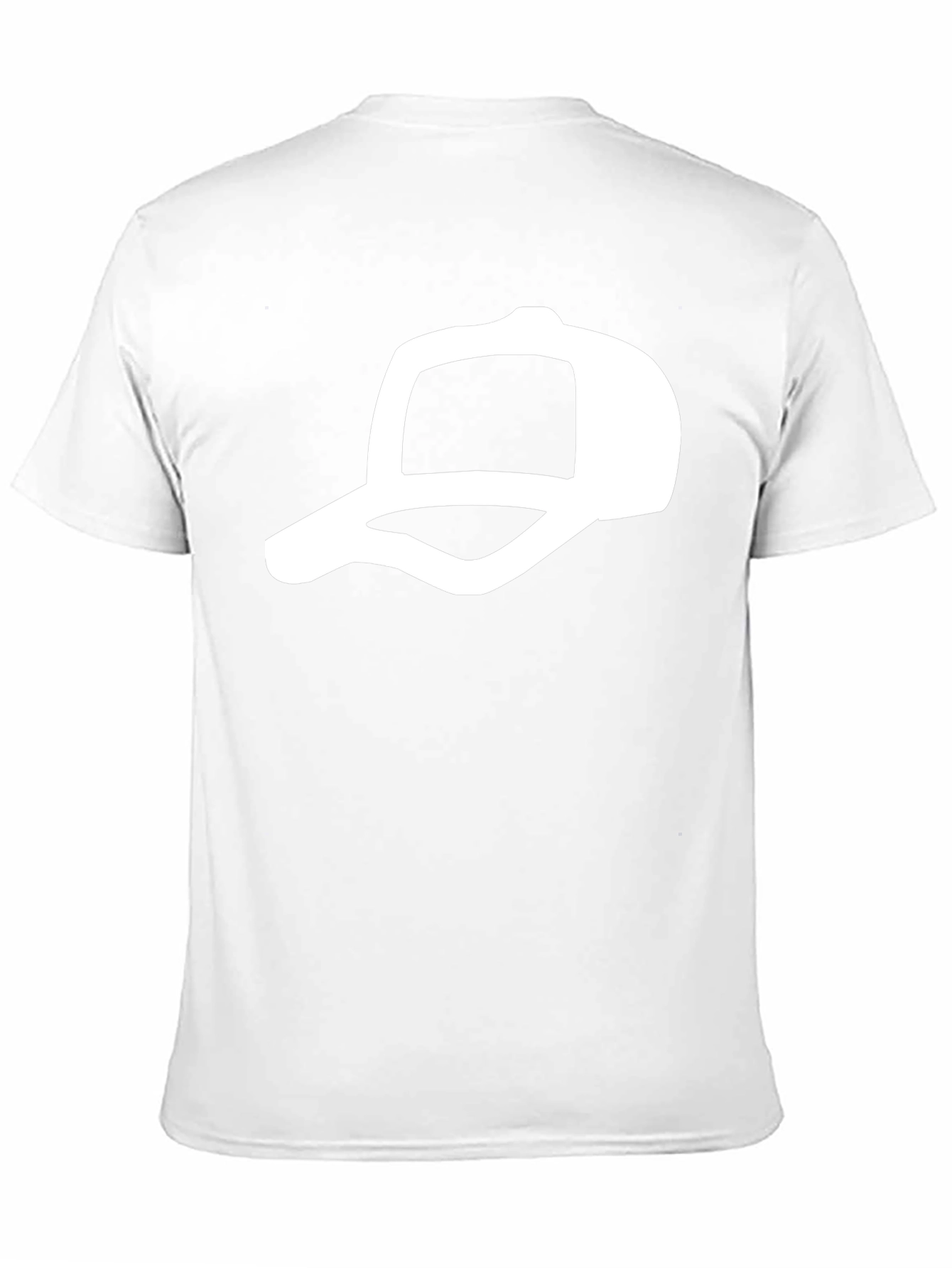 Black T-Shirt with White Cap Design