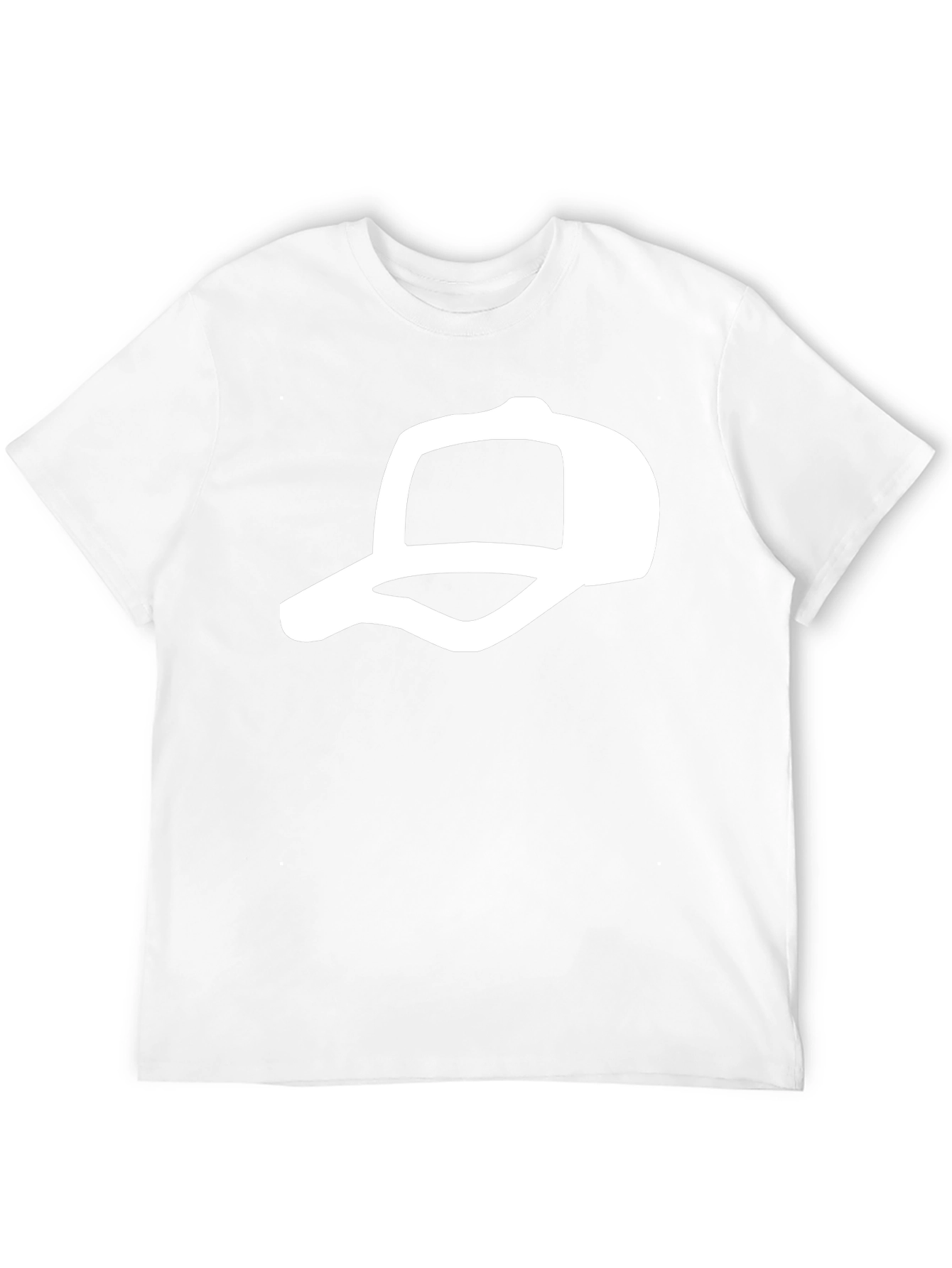 Black T-Shirt with White Cap Design