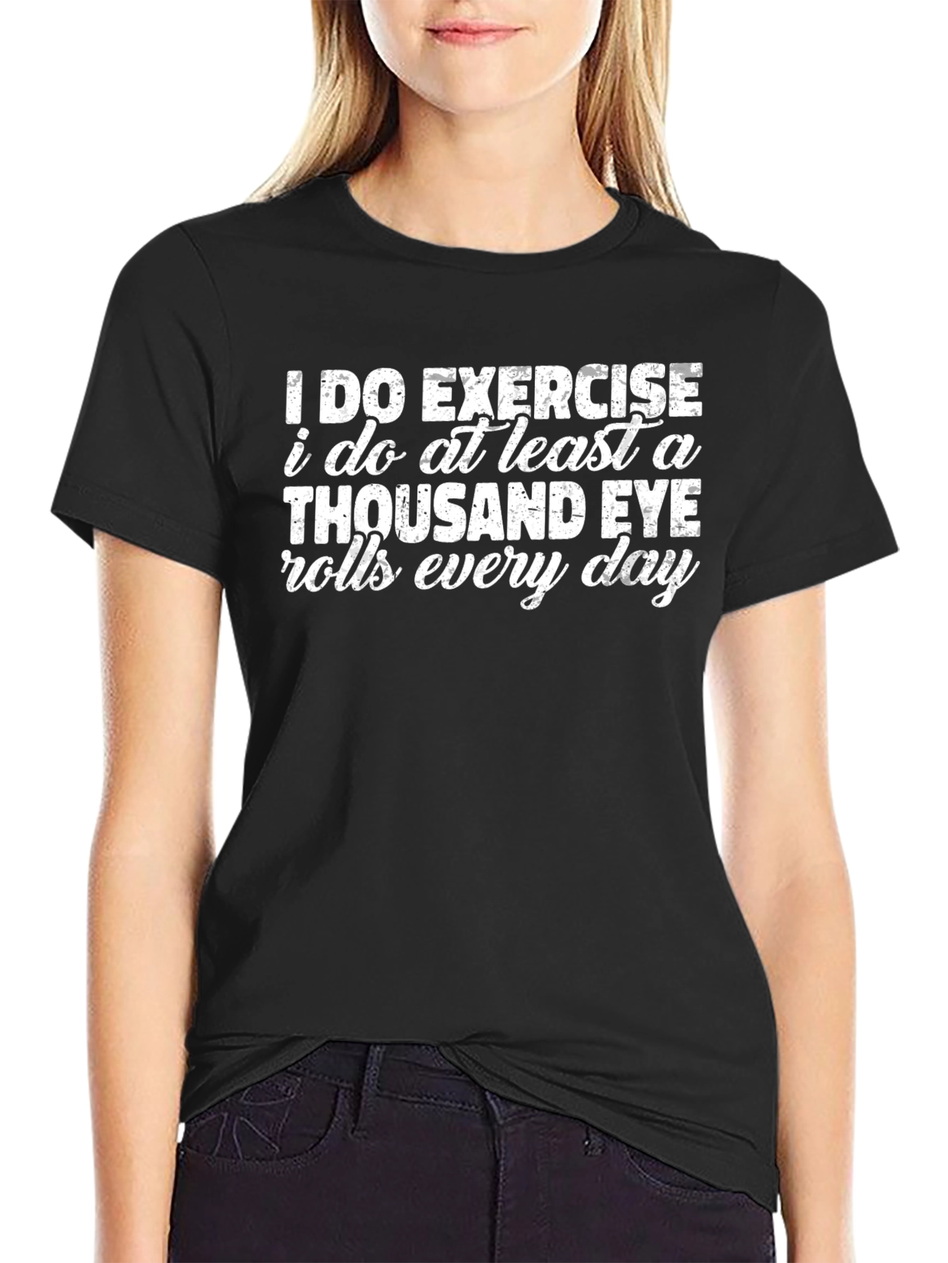 Funny Eye Roll Exercise Graphic T-Shirt