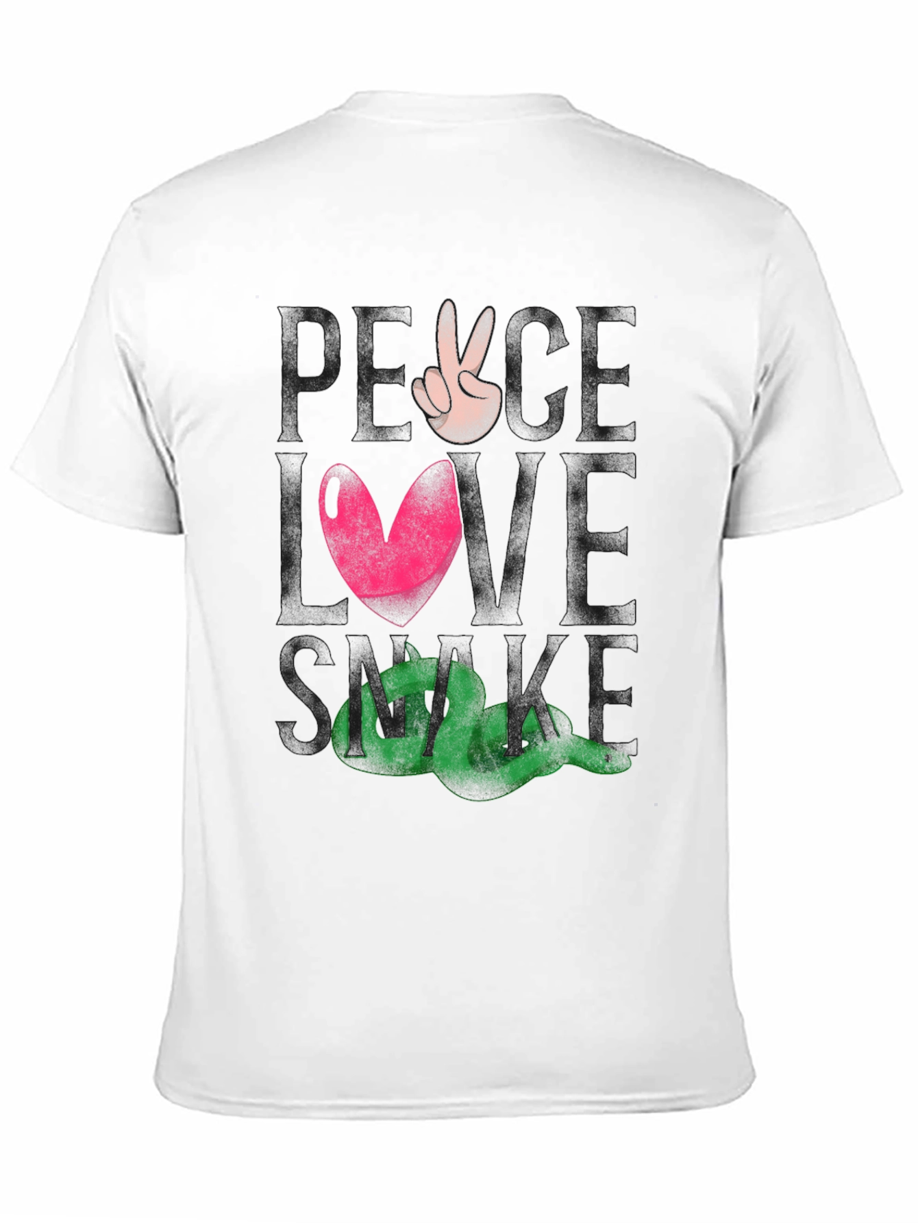Peace Love Snake Tee - Black Graphic T-Shirt