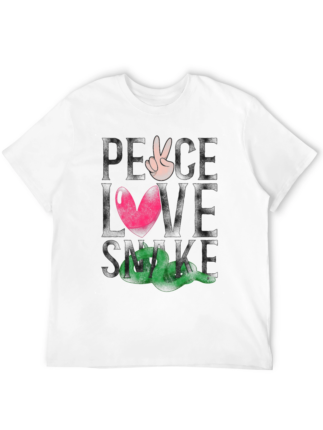 Peace Love Snake Tee - Black Graphic T-Shirt