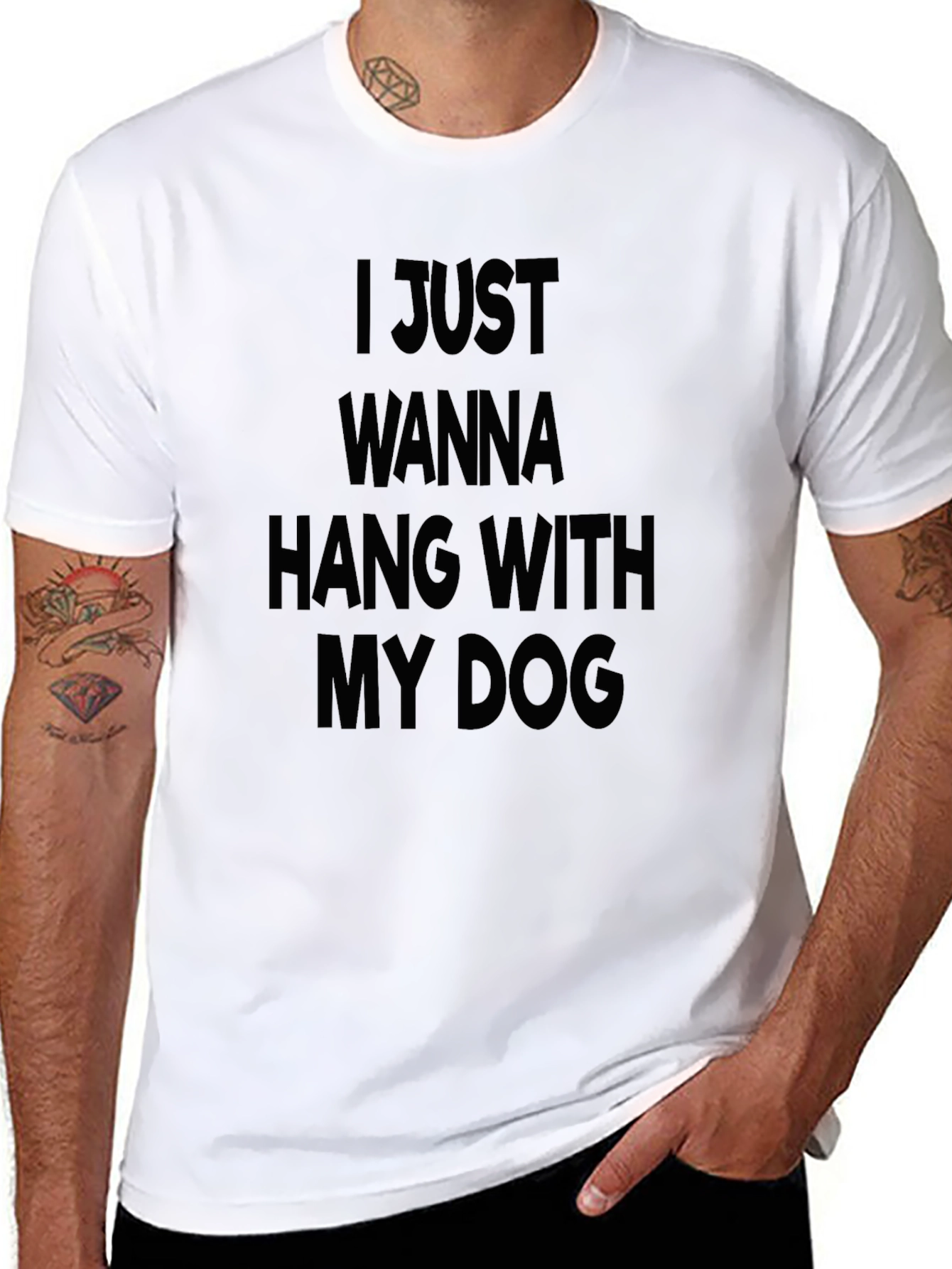 Hang With My Dog Black Graphic Tee