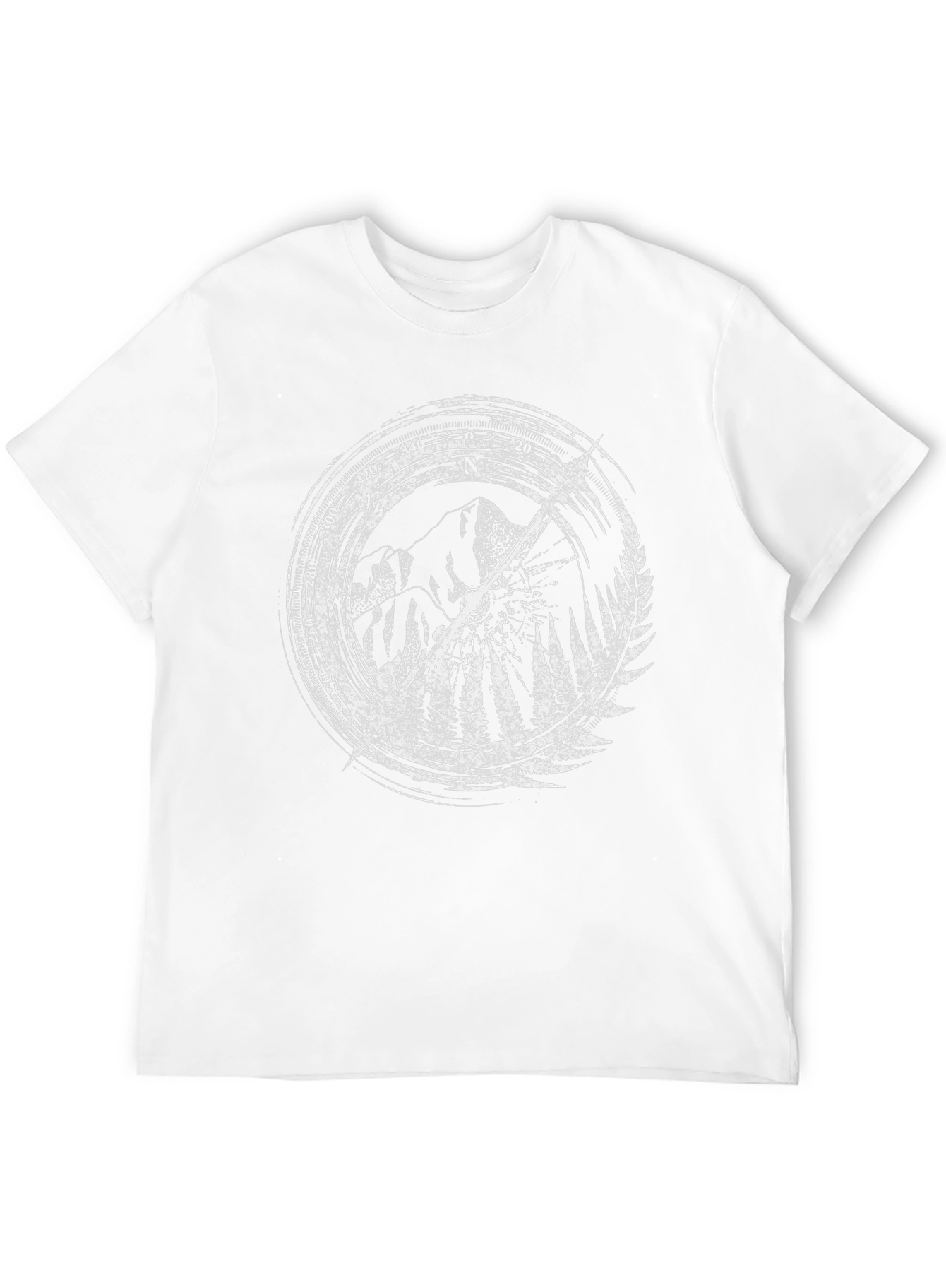 Mountain Compass Graphic Tee - Black Cotton Comfort