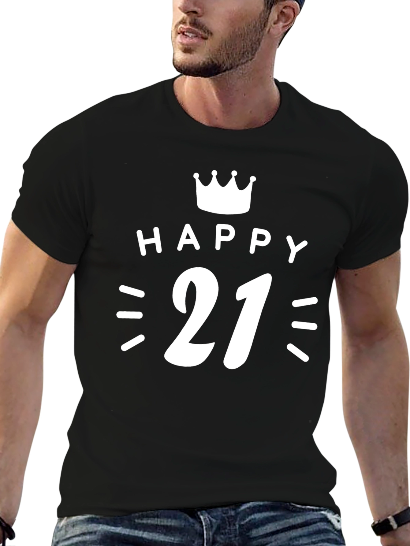 Happy 21st Birthday Black T-Shirt